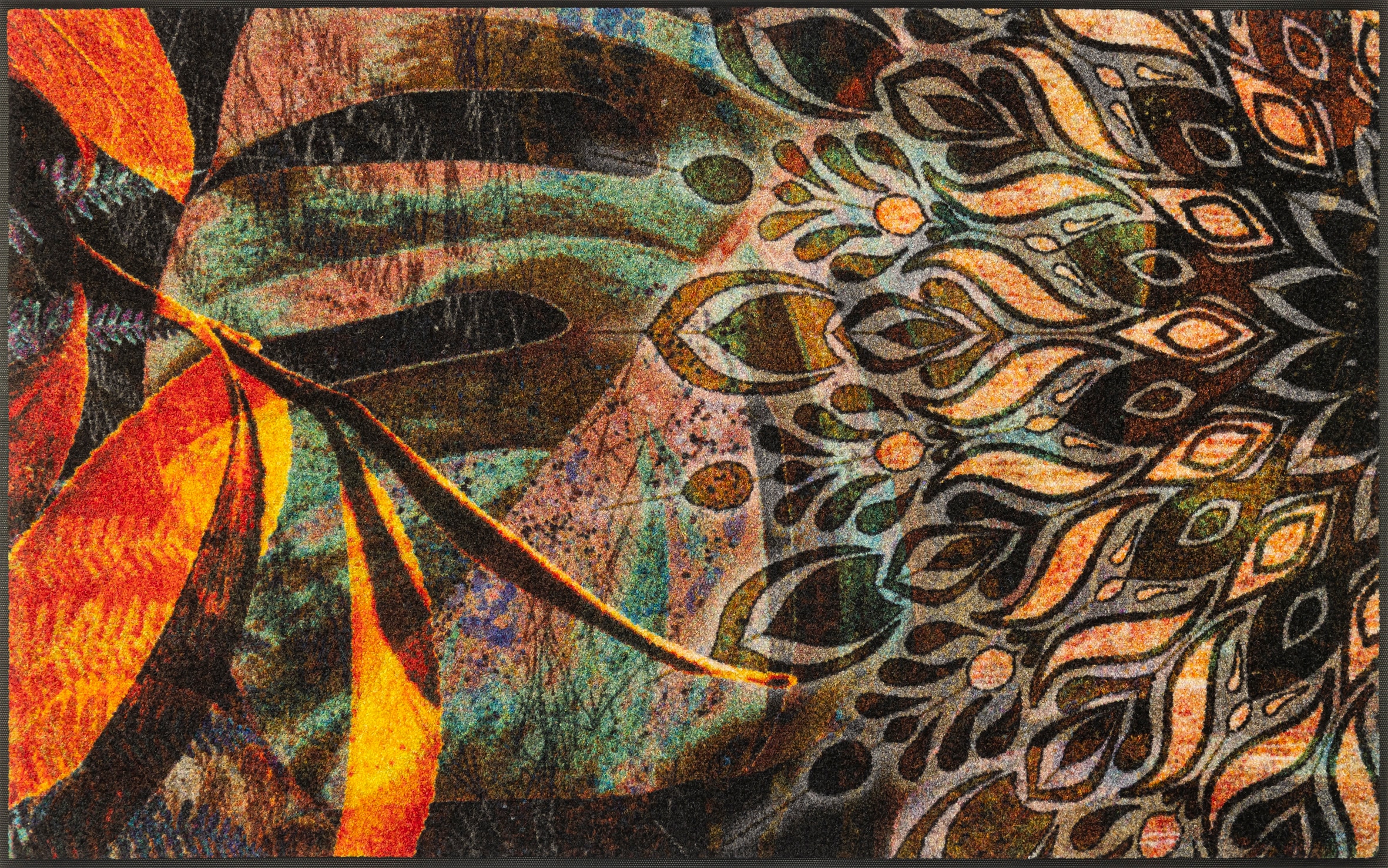 Image of wash+dry by Kleen-Tex Fussmatte "Jungle Dance" rechteckig 7 mm Höhe