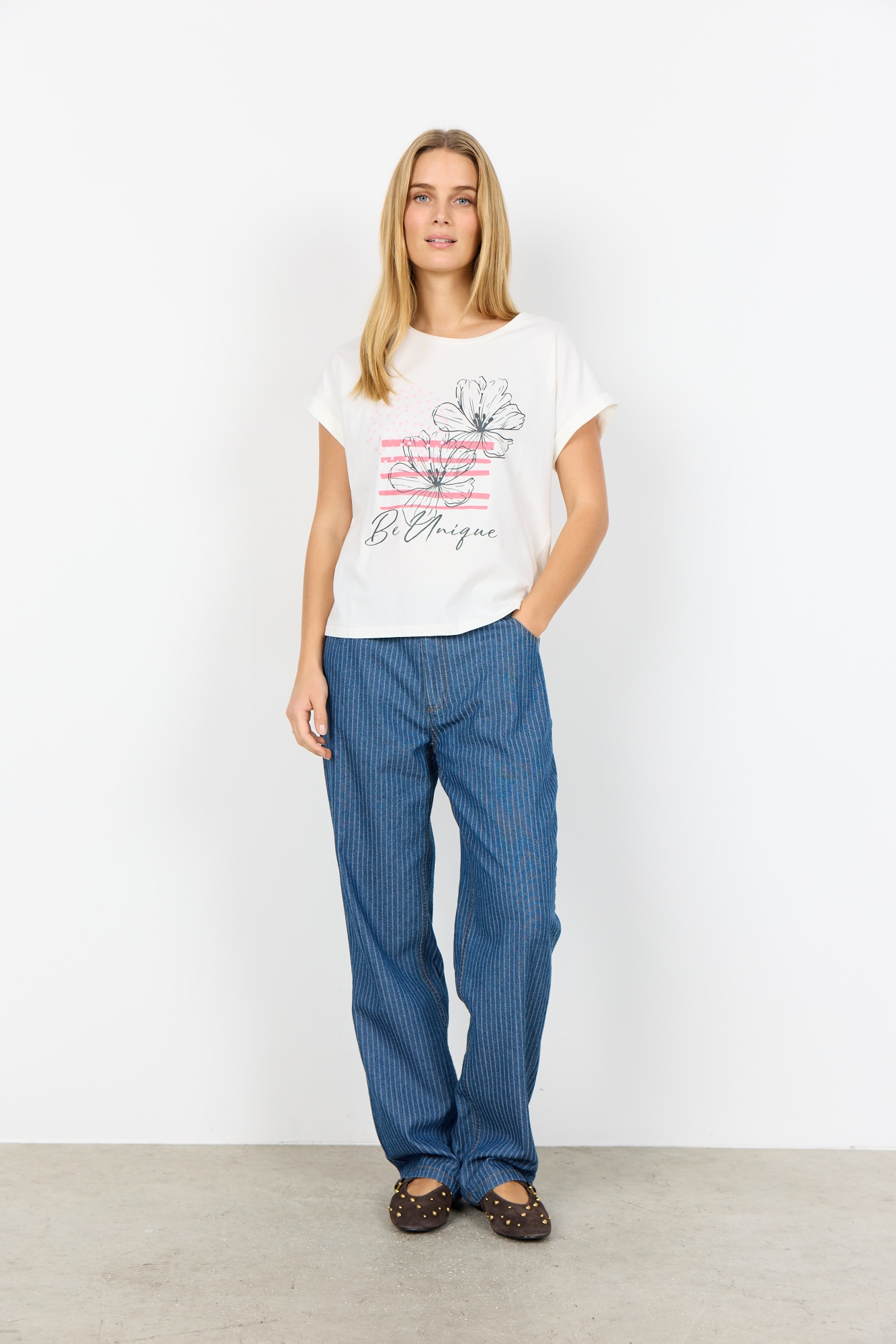 soyaconcept T-shirt à manches courtes »SC-RINA FP 15« t-shirt manches courtes, en mélange de coton avec élasthanne, coupe normale