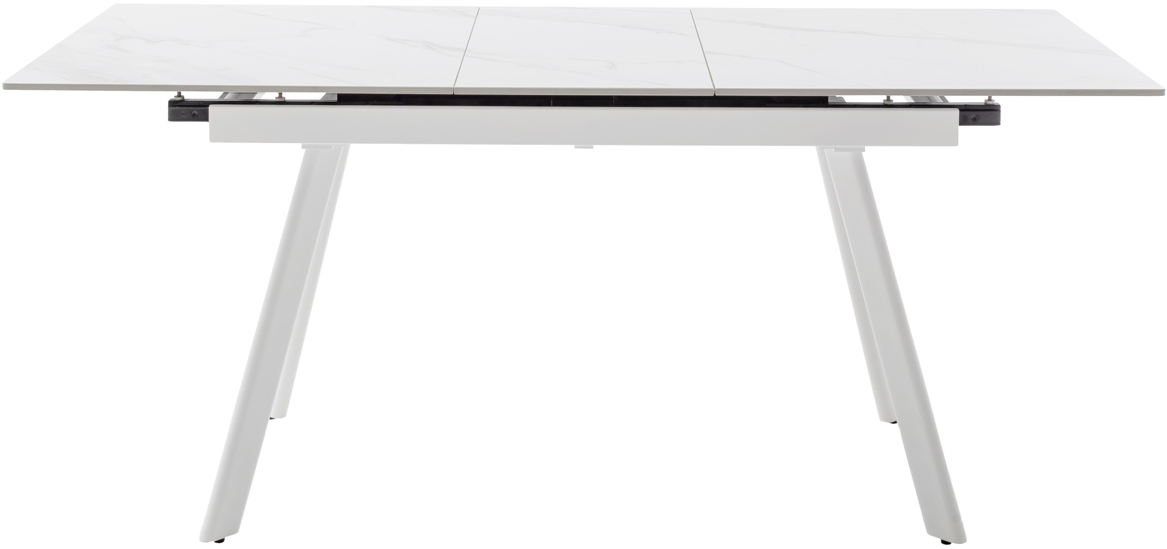 MCA furniture Esstisch »PARENZO Auzugtisch 140-180 cm weiss marmoriert - bis 8 Personen«, (1 St.), Keramik, Metall weiss, Synchronauszug, ausziehbar, 6-8 Personen