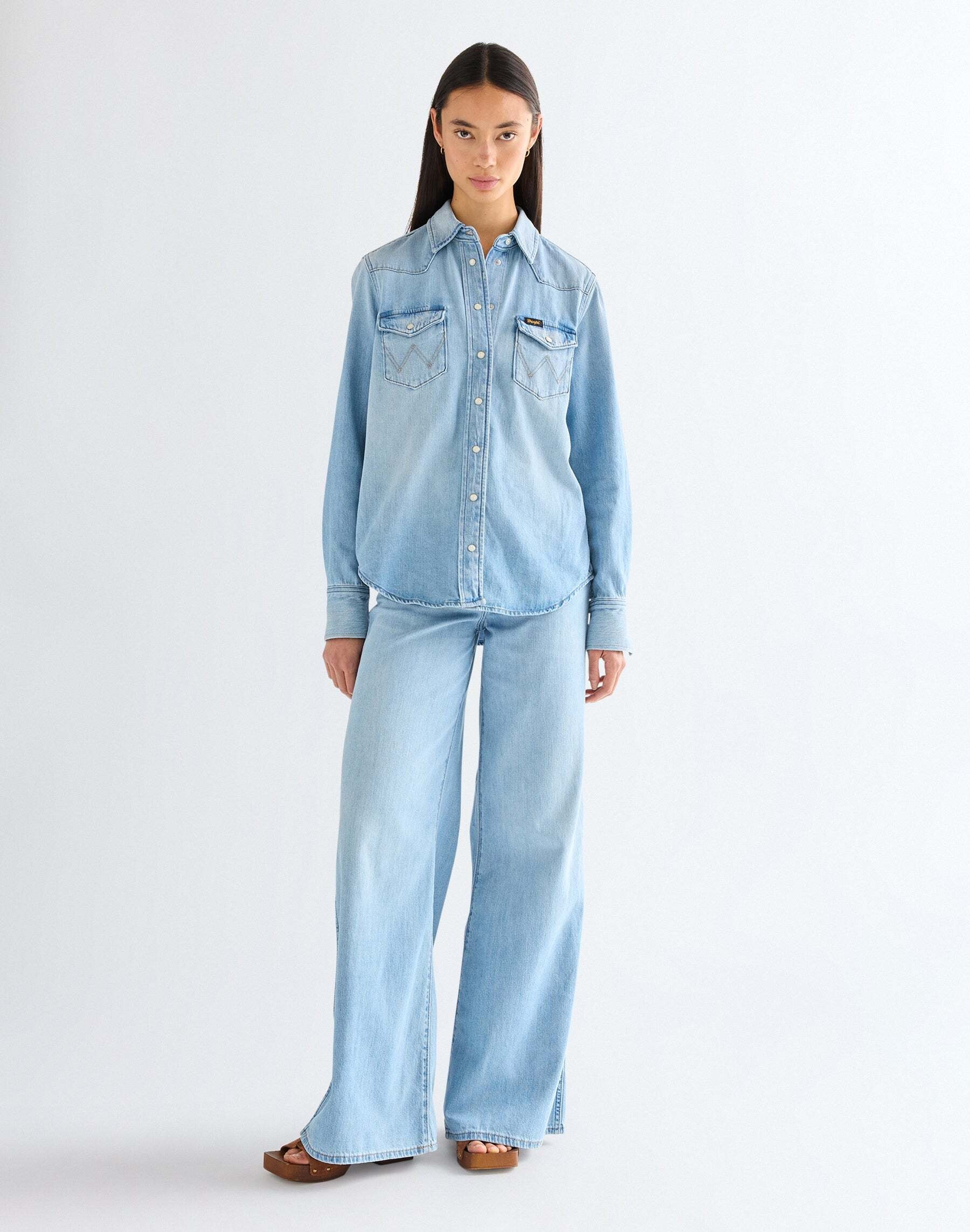 Wrangler Jeansbluse »WRANGLER Jeanshemd Heritage«