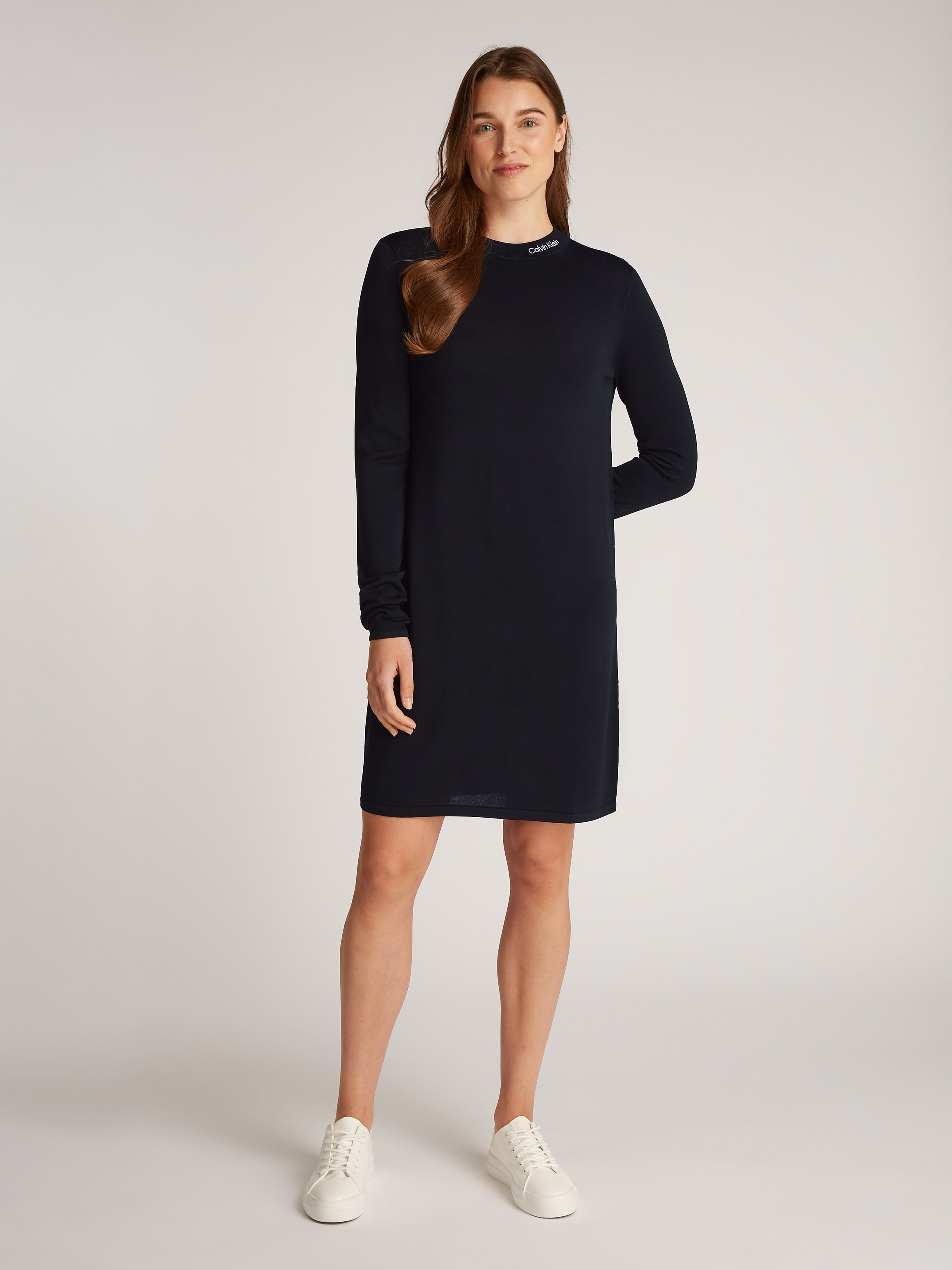 Calvin Klein Jeans Maxikleid »SMOOTH YARN SWEATER DRESS«, mit Logodruck