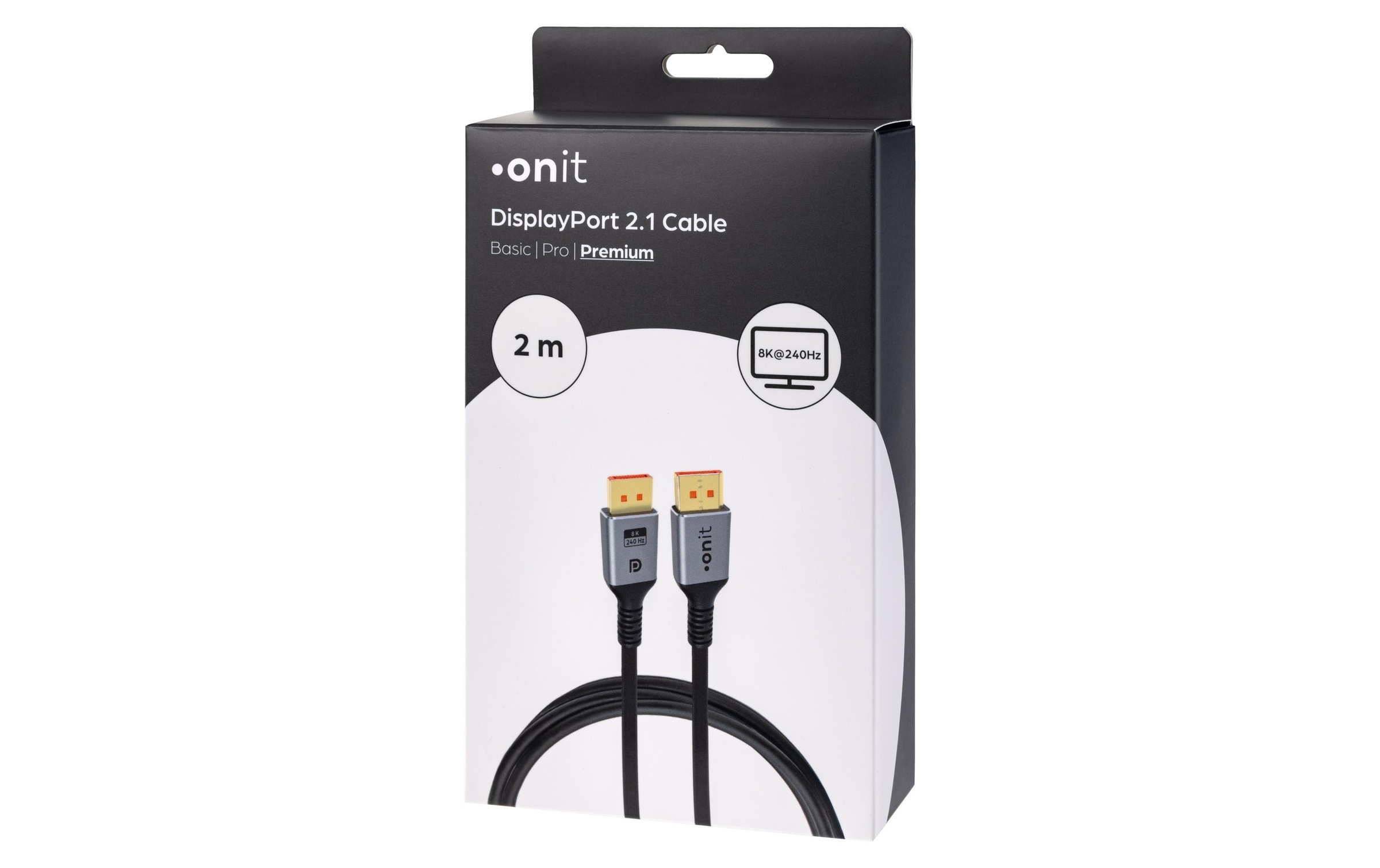onit Câble vidéo »16K@60 Hz DisplayPort - 2 m« 200 cm Bidirektionales Videokabel nach DP-2.1-Spezifikation