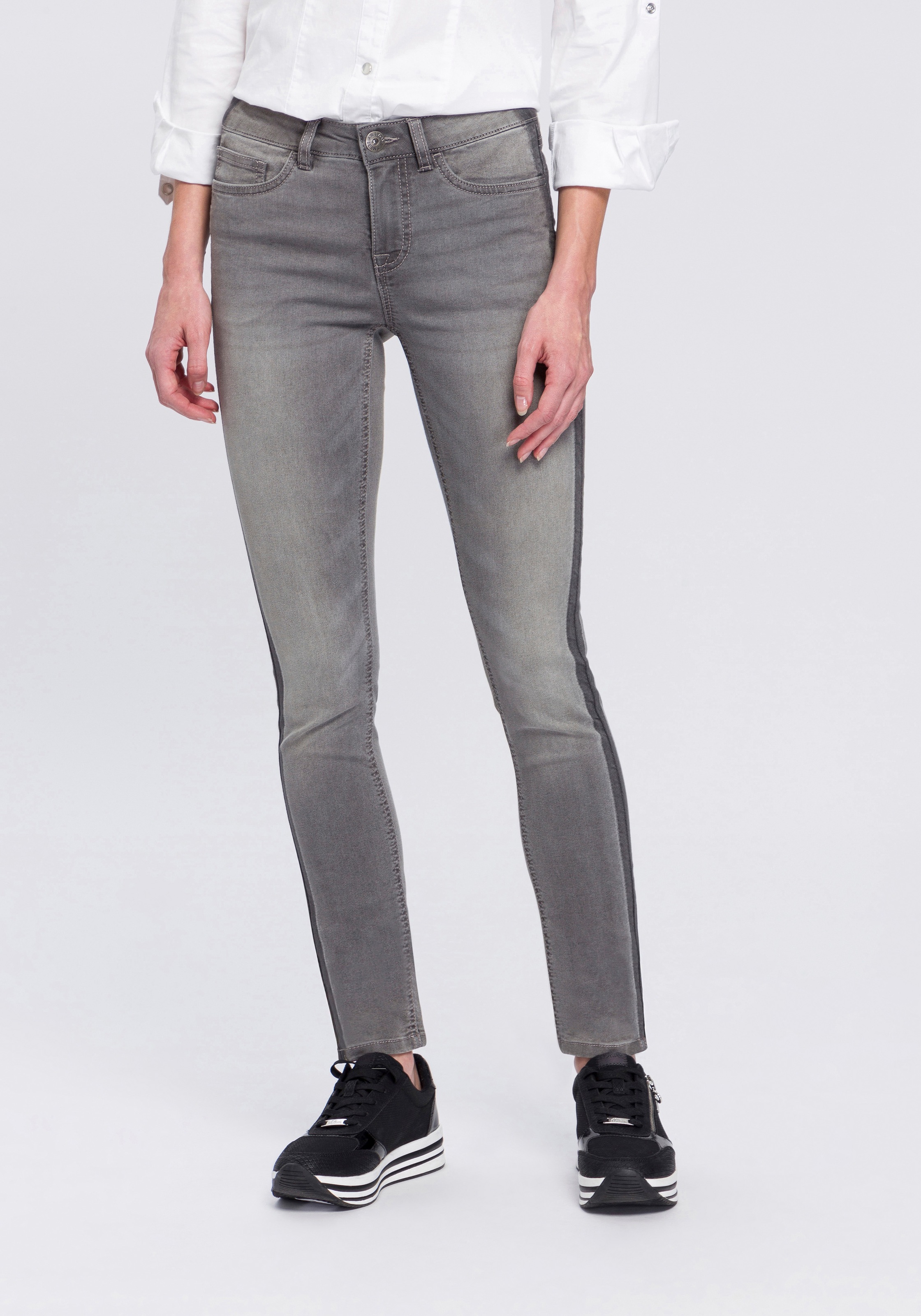 Image of Arizona Skinny-fit-Jeans »Seitennaht mit kontrastfarbenem Streifen«, Mid Waist bei Ackermann Versand Schweiz