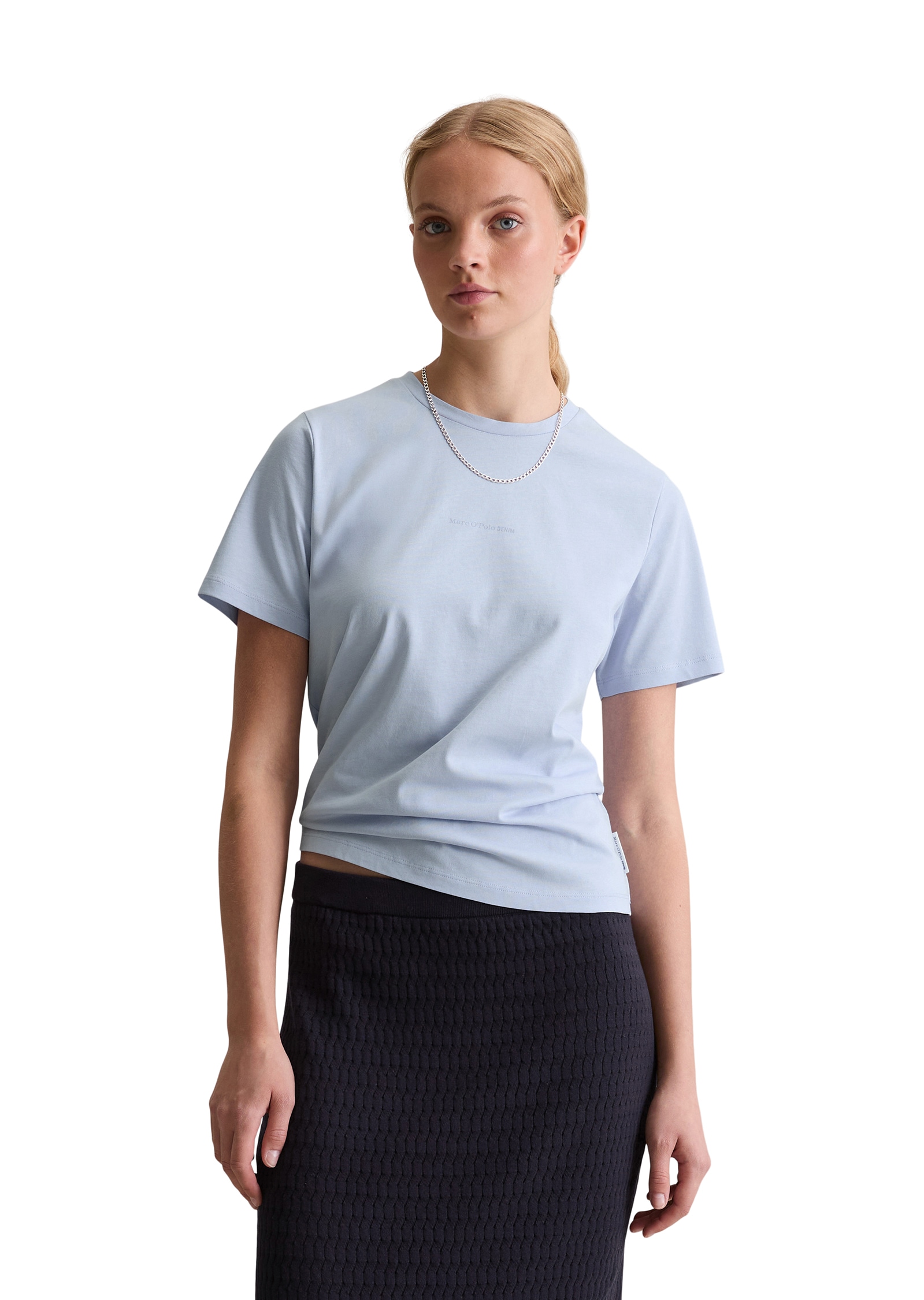 Image of Marc OPolo DENIM T-Shirt Basic, kleiner Markenprint, reugular fit