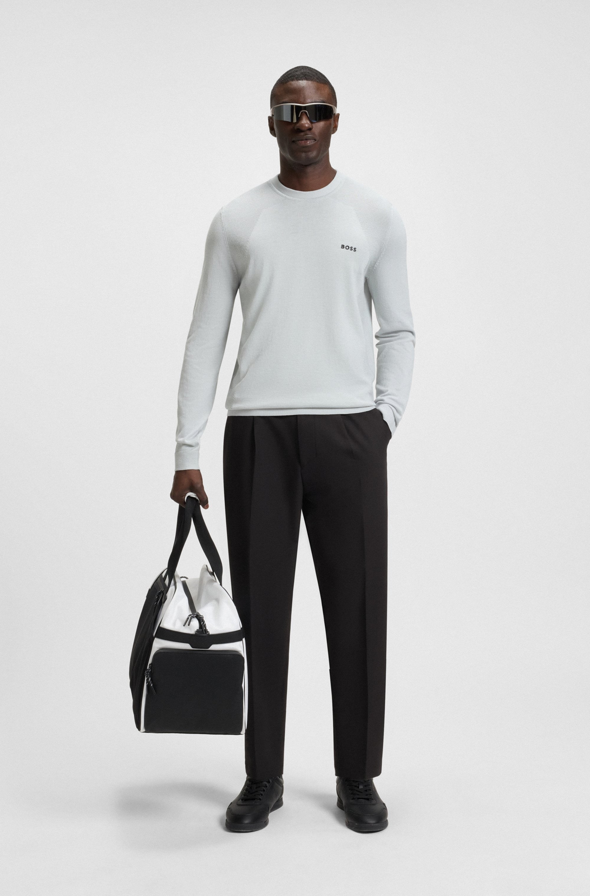 BOSS GREEN Webhose »T Convert-Pleat«  mit Zugbund und Markenlabel Bundfaltenhose Anzughose Stretchhose