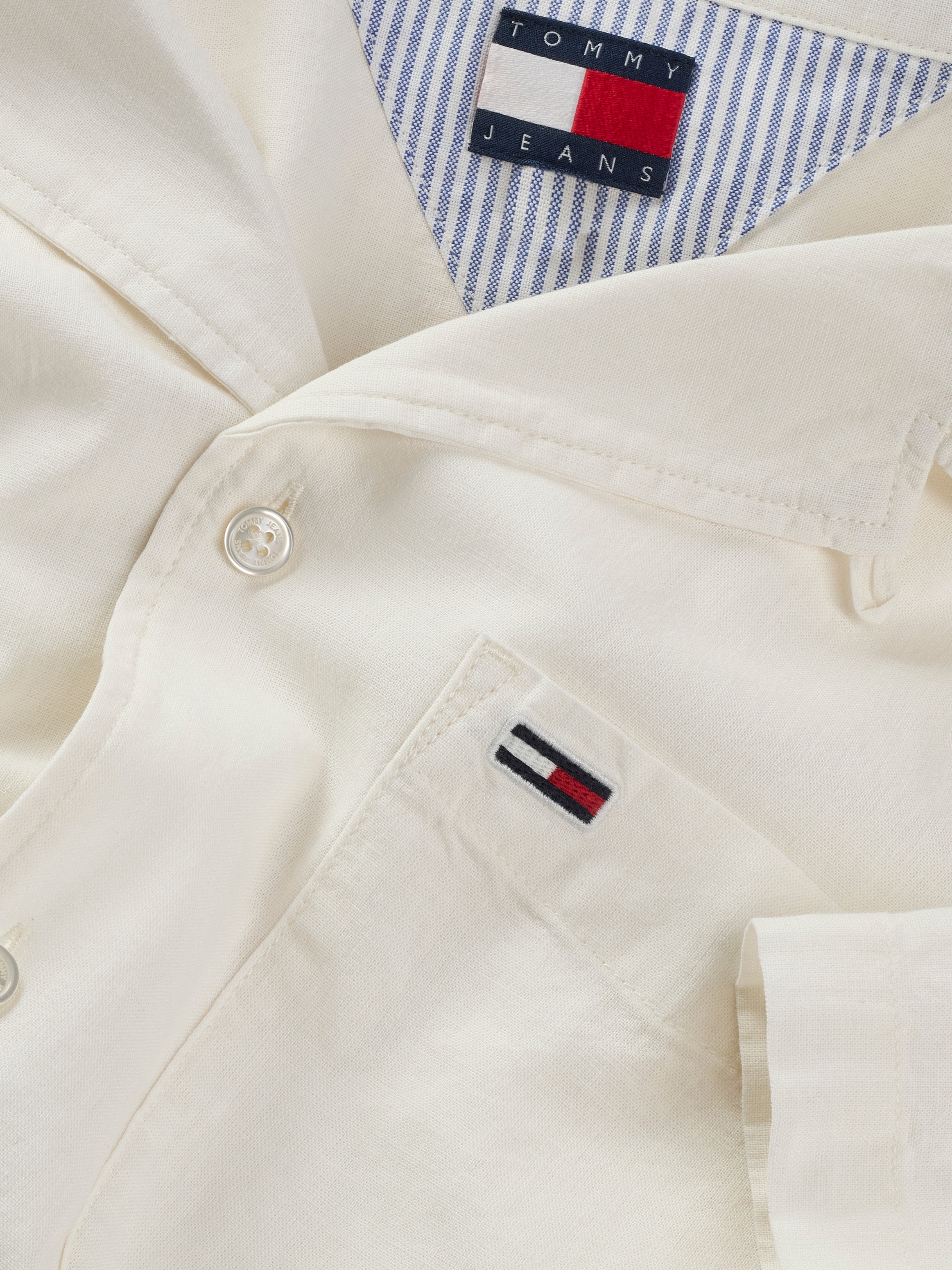 Tommy Jeans Plus Kurzarmhemd »TJM LINEN BLEND CAMP SS EXT« Mit V-Ausschnitt