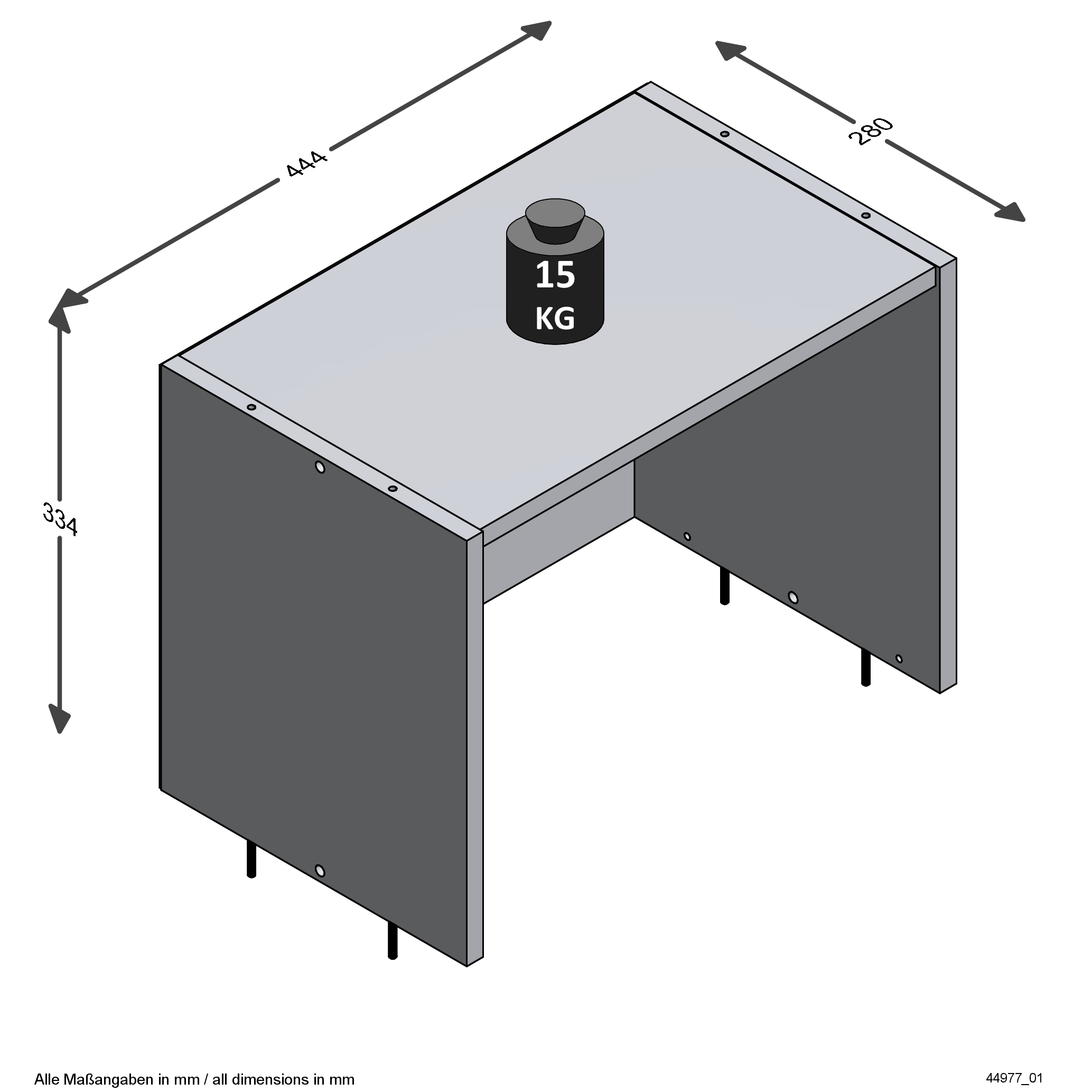 FMD Étagère de la nacelle »Bitz« mit melaminharzbeschichteter, kratzfester Oberfläche