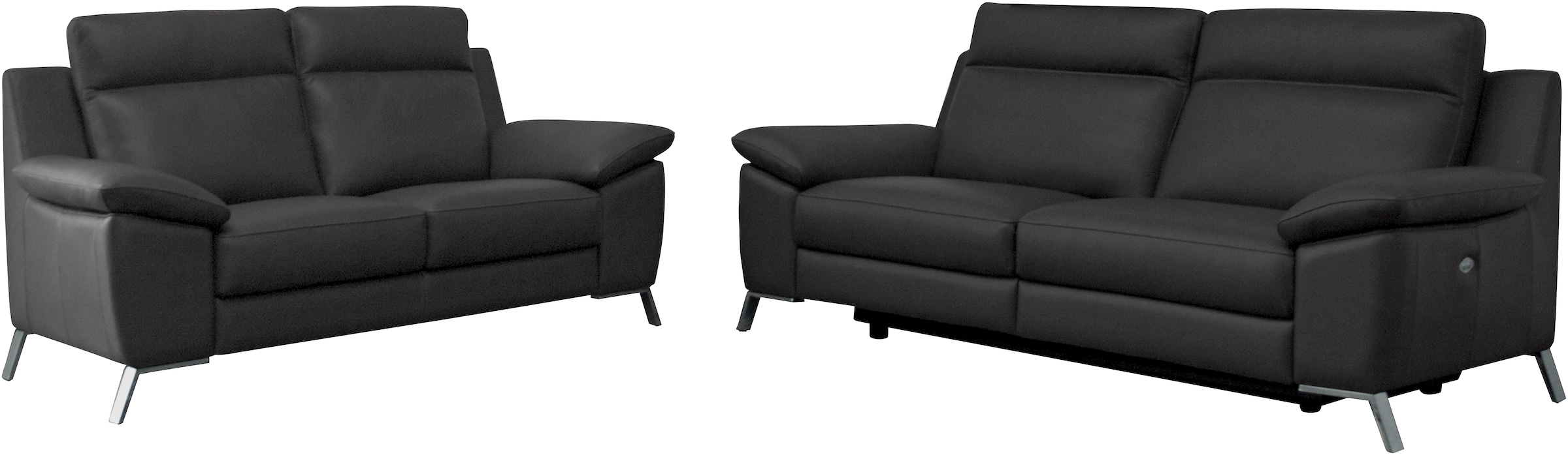 CALIA ITALIA Ensemble rembourré »Roby« Set, 2 cuis tlg. in Leder, mit elektrischer Relaxfunktion