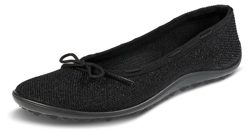 Leguano Barfussschuh »TANGO«, Ballerina, Slipper, Bequemschuh mit Zierschleife und Glitzer