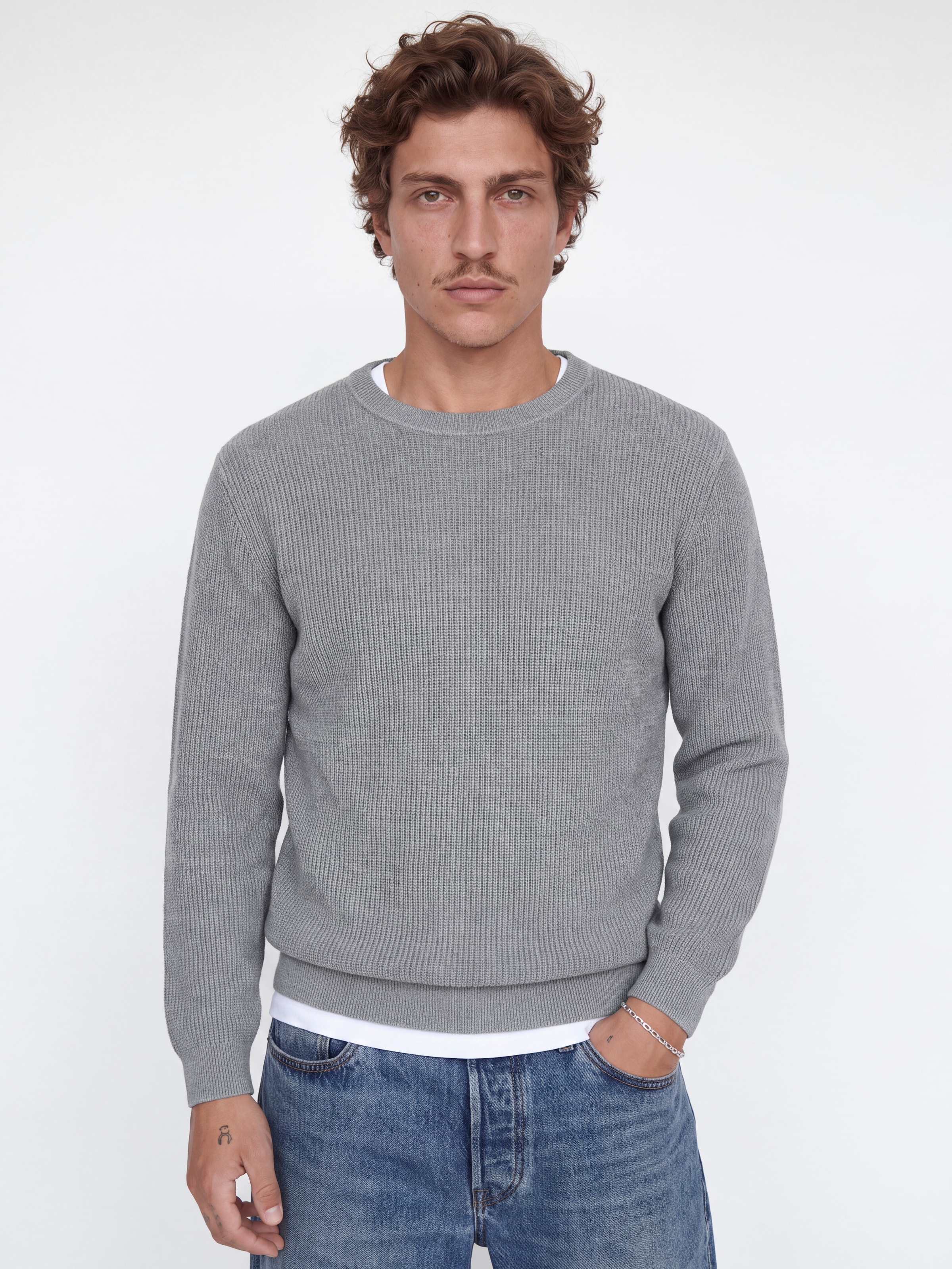 Image of Jack & Jones Rundhalspullover "JPRBLACONNOR KNIT CREW NECK" Baumwolle, regular fit