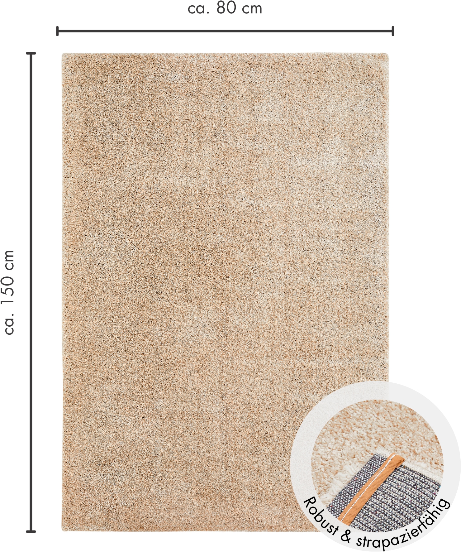 Andiamo Hochflor-Teppich »Chicago«, rechteckig, 40 mm Höhe, Uni Farben, weich & kuschelig, ideal im Wohnzimmer & Schlafzimmer