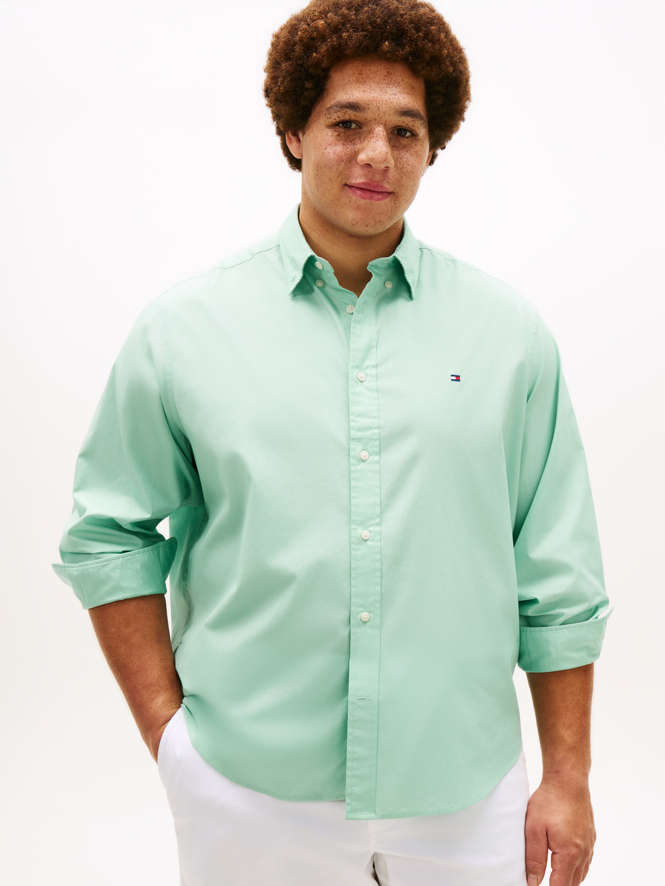 Image of Tommy Hilfiger Big & Tall Langarmhemd "BT-FLEX POPLIN SOLID" Grosse Grössen, regular fit