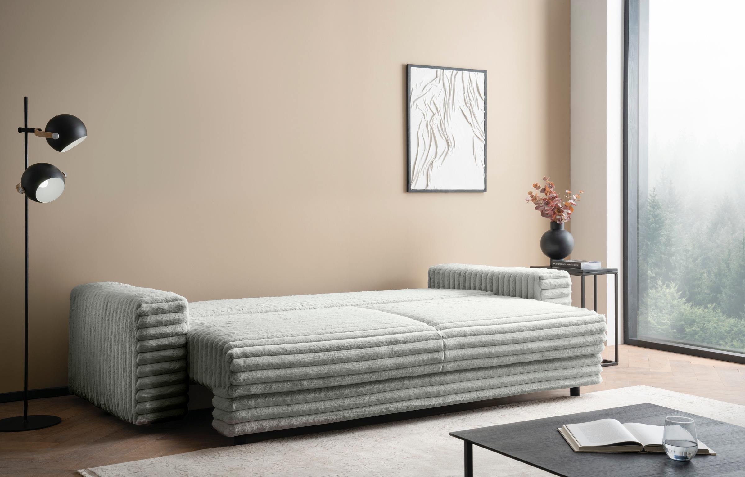 LeGer Home by Lena Gercke Schlafsofa »Imoga, Polster mit Schlaffunktion, 3-Sitzer Sofa, Couch mit Bettkasten«, in modernen Farben und Stoffen, Bettfunktion, Liegefläche: 200x150 cm