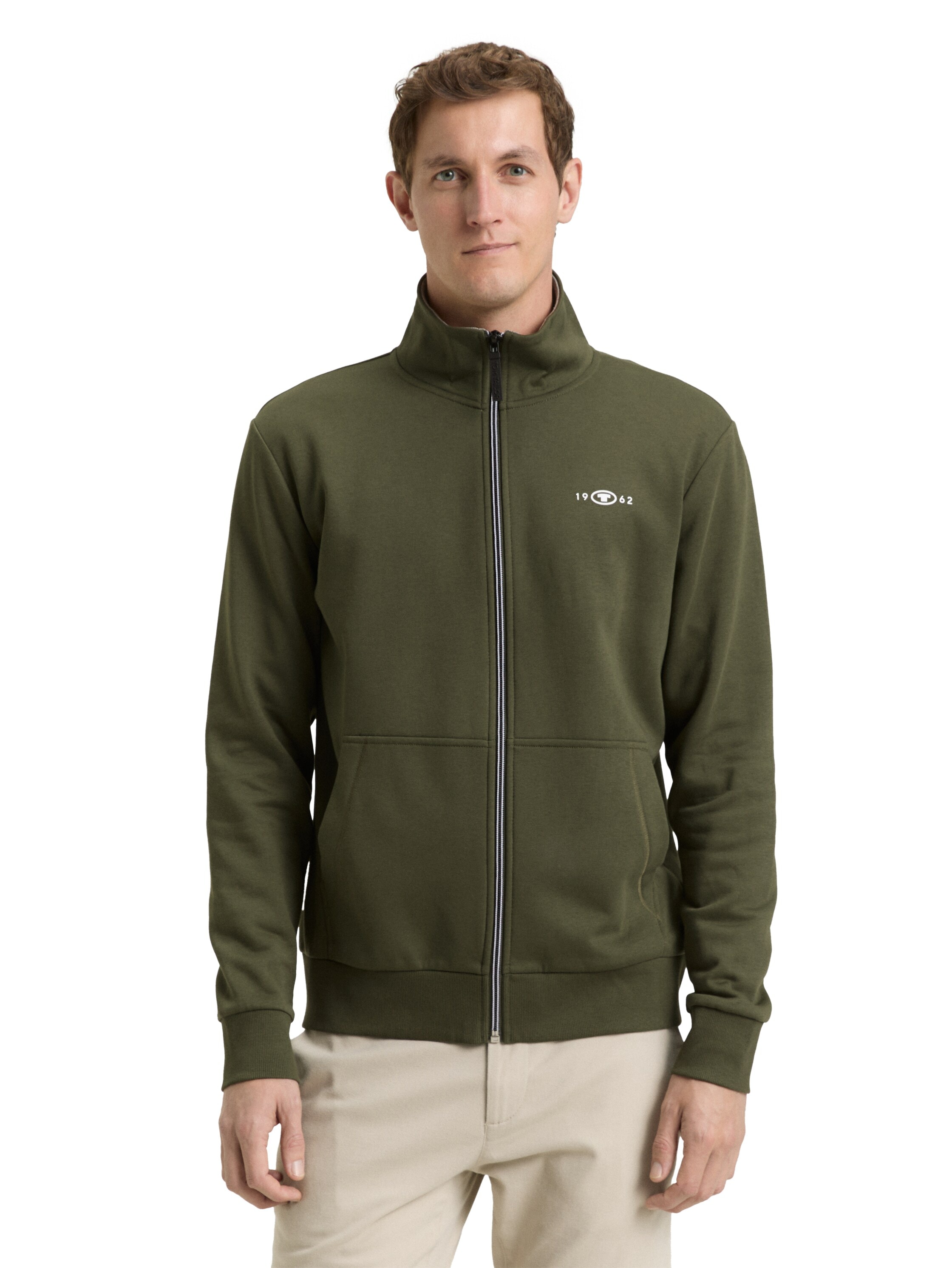 Image of TOM TAILOR Sweatjacke mit Logo Stickerei