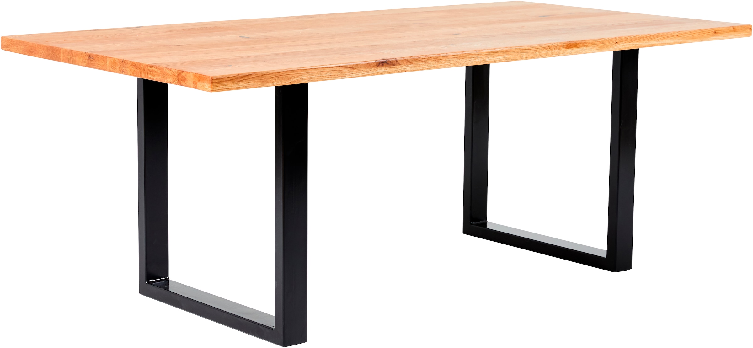 massivline&more Table de salle à manger »Jakarta, Küchentisch, Tisch, Esstisch, Holztisch« 2 cuis tlg. plaque massive, cadre en métal peint en poudre noir