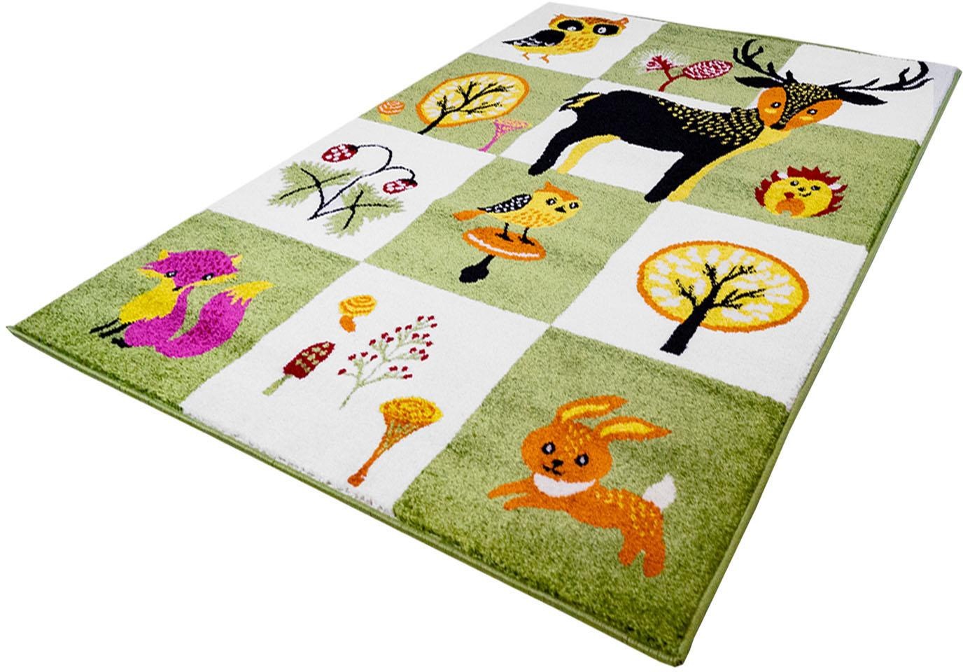 Image of Carpet City Kinderteppich »Moda Kids 1510«, rechteckig, 11 mm Höhe, Wald Tiere, Kurzflorteppich bei Ackermann Versand Schweiz