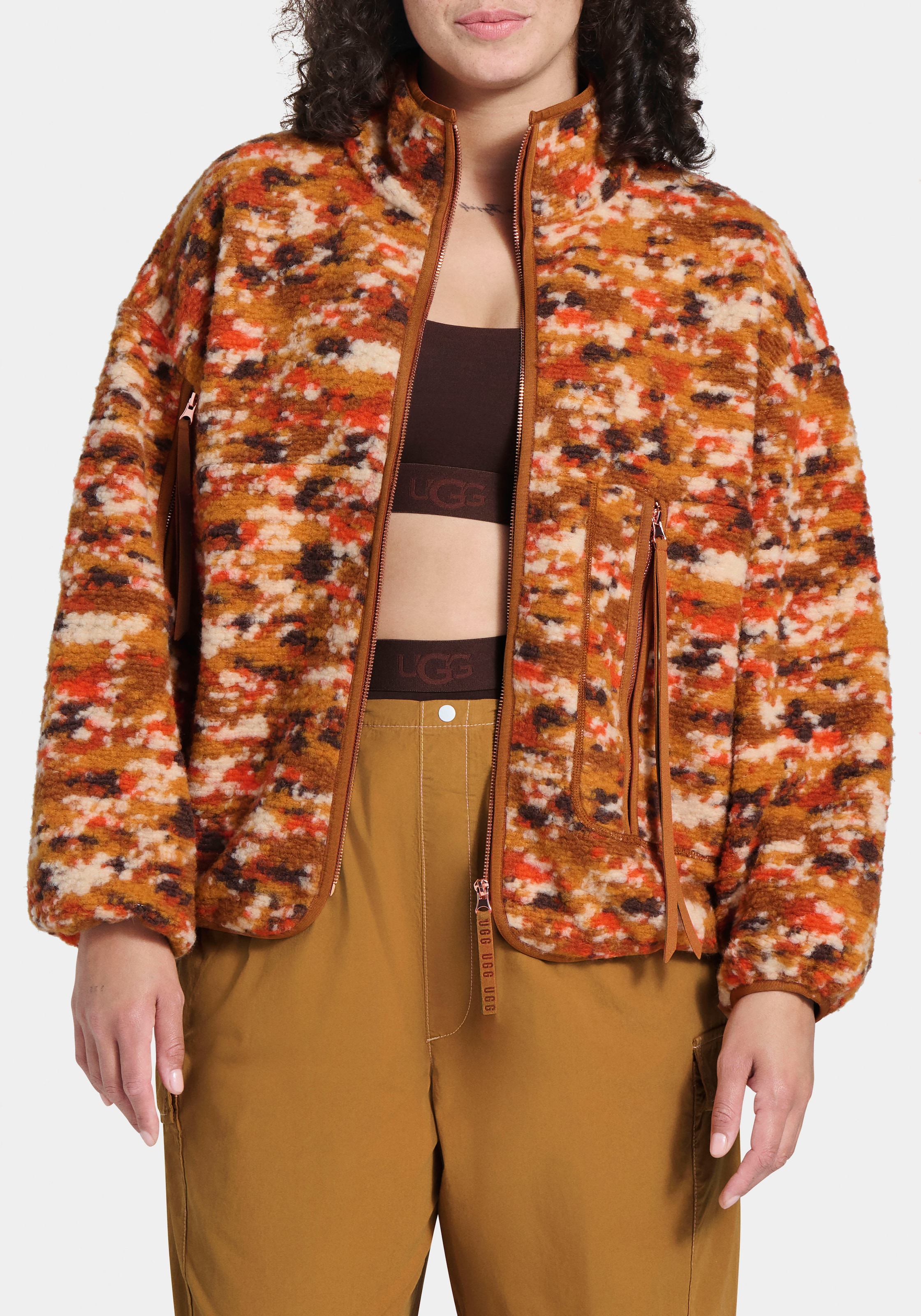 UGG Bouclèjacke »W MARLENE JACKET BOUCLE«, mit Zierreissverschlüssen