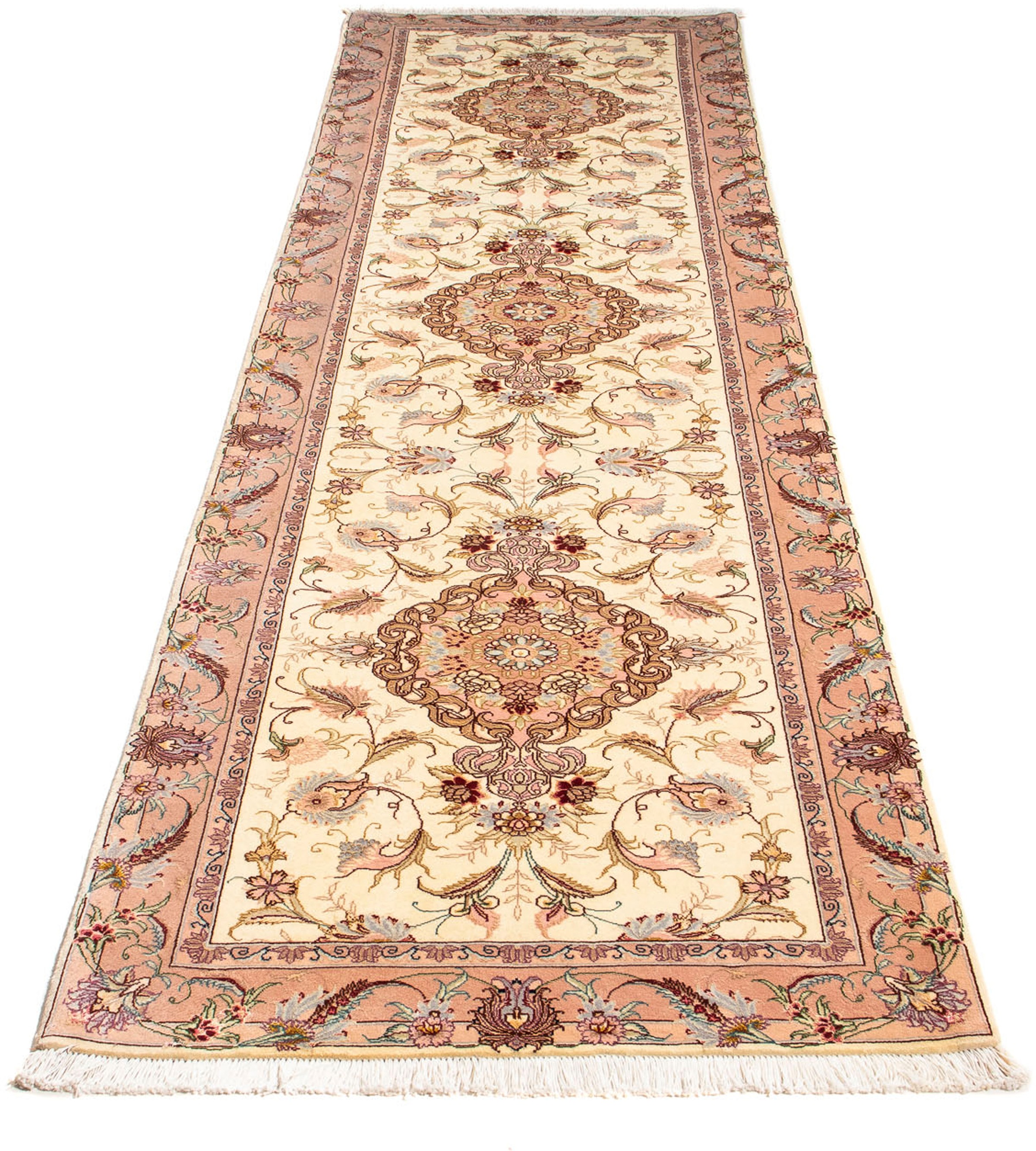 Image of morgenland Orientteppich »Perser - Täbriz - Royal - 310 x 88 cm - beige«, rechteckig, 7 mm Höhe, Wohnzimmer, Handgeknüpft, Einzelstück mit Zertifikat bei Ackermann Versand Schweiz