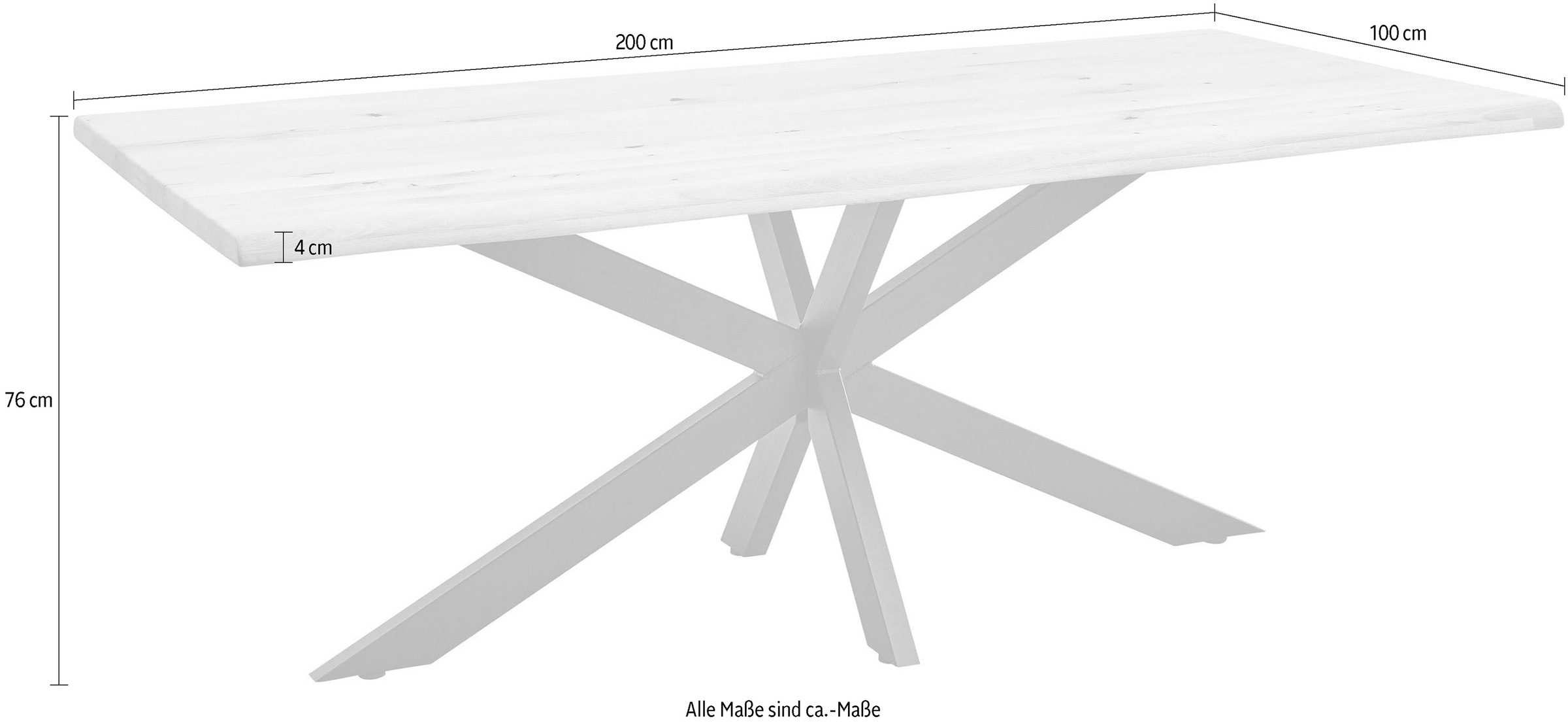 Stolkom Table de salle à manger »TOM, TOPSELLER!« Tisch, Esstisch, OTTOs Choice,  200 cm breit Eiche Massivholz mit Baumkante