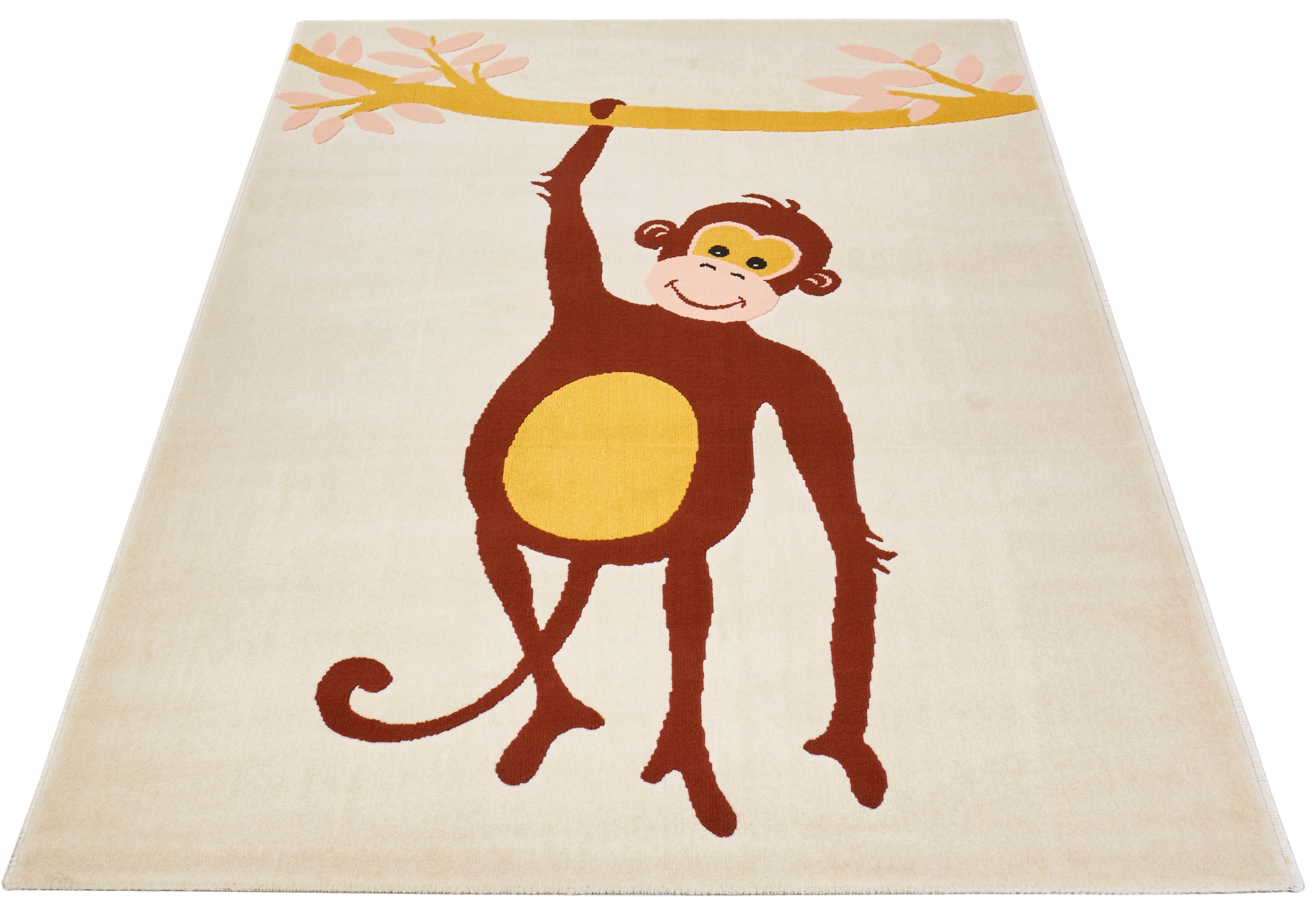 Image of Zala Living Kinderteppich »Monkey Miles«, rechteckig, 9 mm Höhe, Design Kurzflor, Kinderzimmer, Tiermotiv, Strapazierfähig, Pflegeleicht, Robust bei Ackermann Versand Schweiz