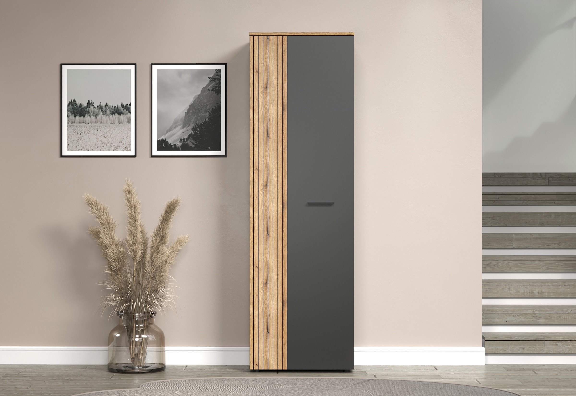 Home affaire Armoire vestiaire »Estepona« 1 cuis tlg. Flurschrank mit 2 Türen & 1 Kleiderstange – (B/T/H) 60/36/195 cm