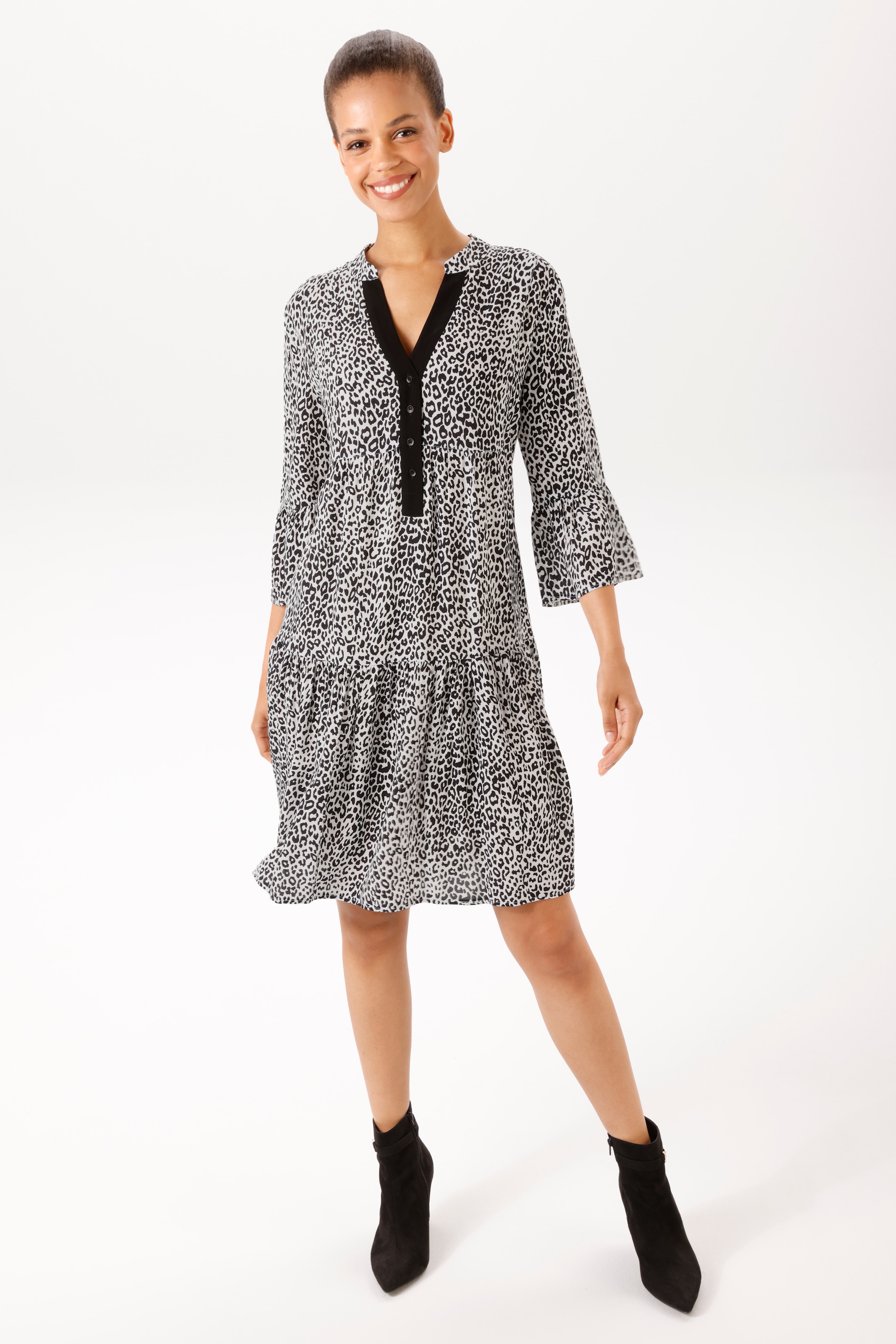 Image of Aniston CASUAL Tunikakleid mit trendigem Leo-Print - NEUE KOLLEKTION