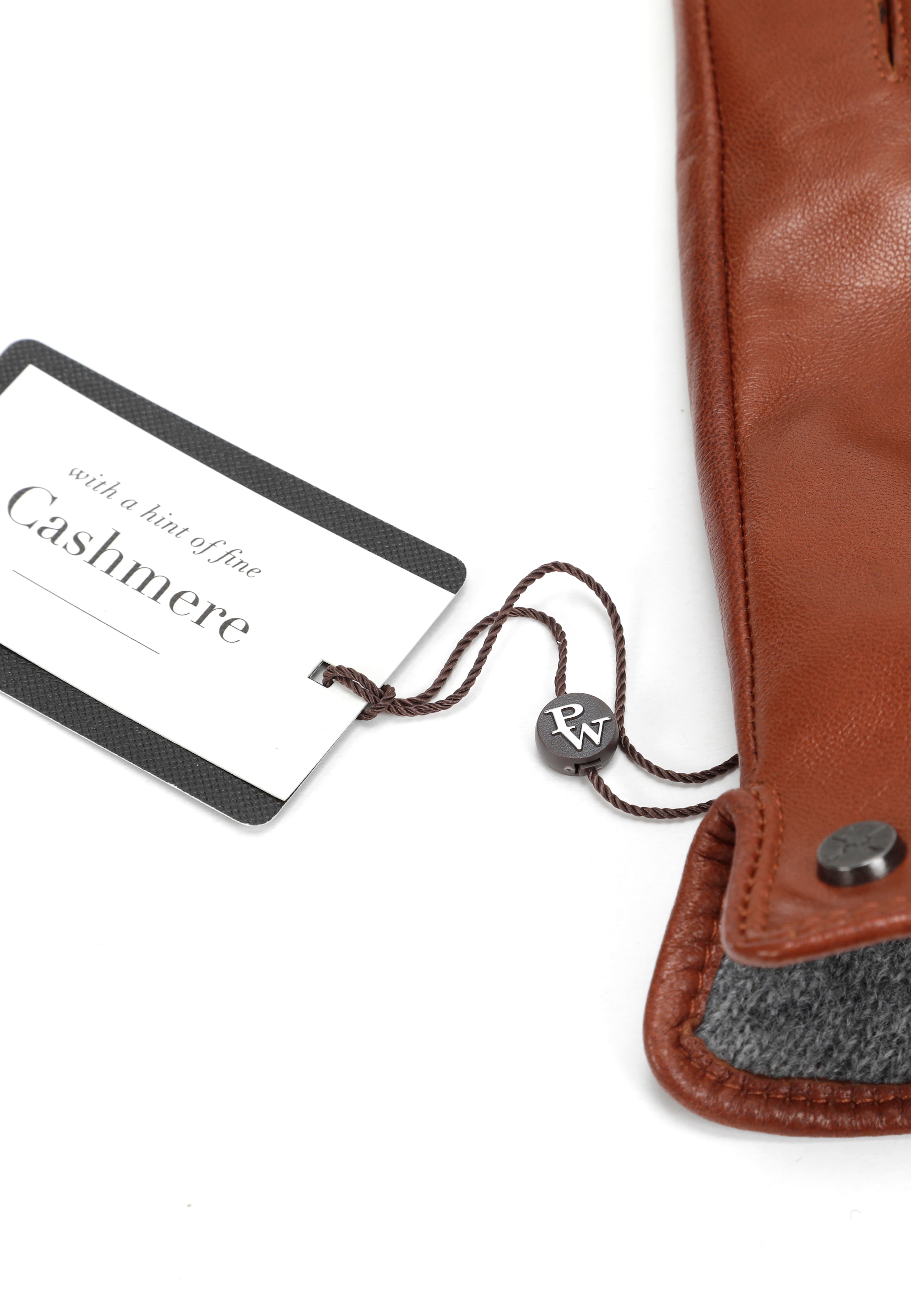 PEARLWOOD Lederhandschuhe »GRAY«, (1 Paar), Weiches Innenfutter mit Wollanteil, dekorative Ziernähte