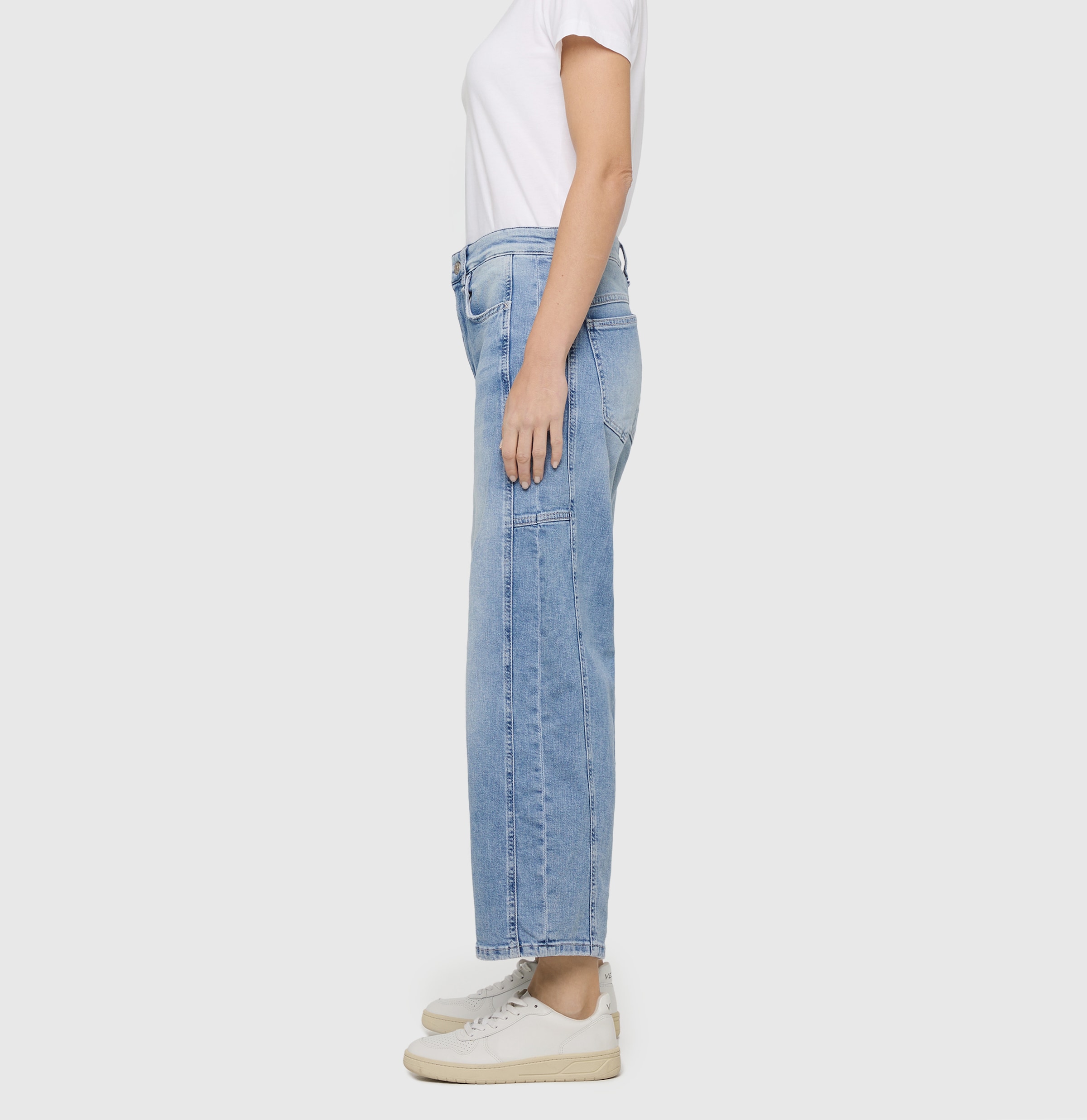 MAC Jeans à 5 poches »OHIO Barrel« Barrel Fit, Naht-Detail auf Kniehöhe