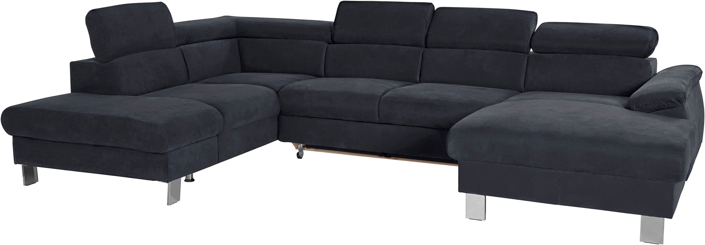 COTTA Polstergarnitur »Komaris U-Form«, (Set), Set bestehend aus: Wohnlandschaft mit Kopfteilverstellung & Hocker