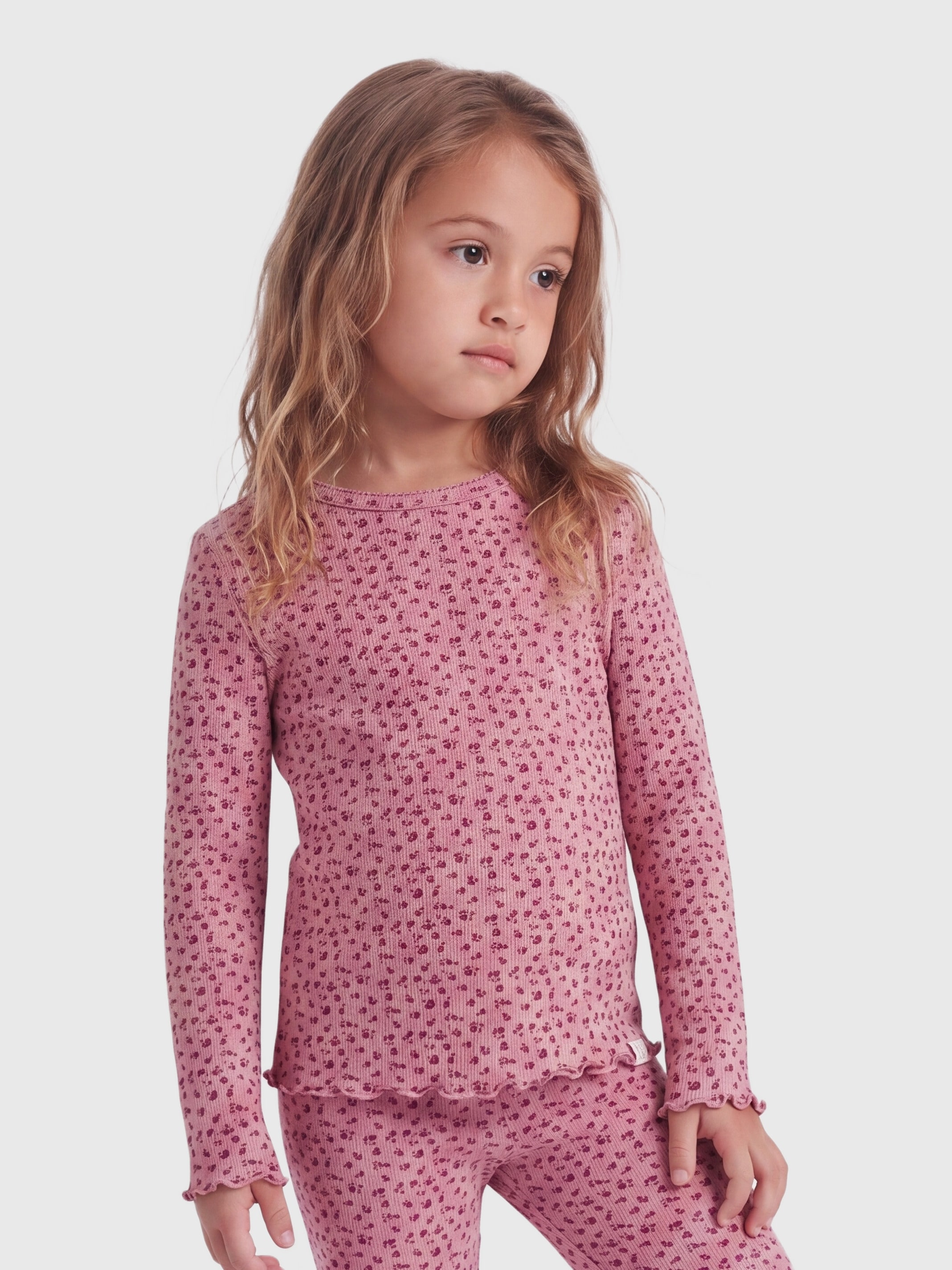 Image of KIDS ONLY Langarmshirt "KMGTRINNY AOP LS O-NCK TOP JRS NOOS" Baumwollmischung, figurbetont