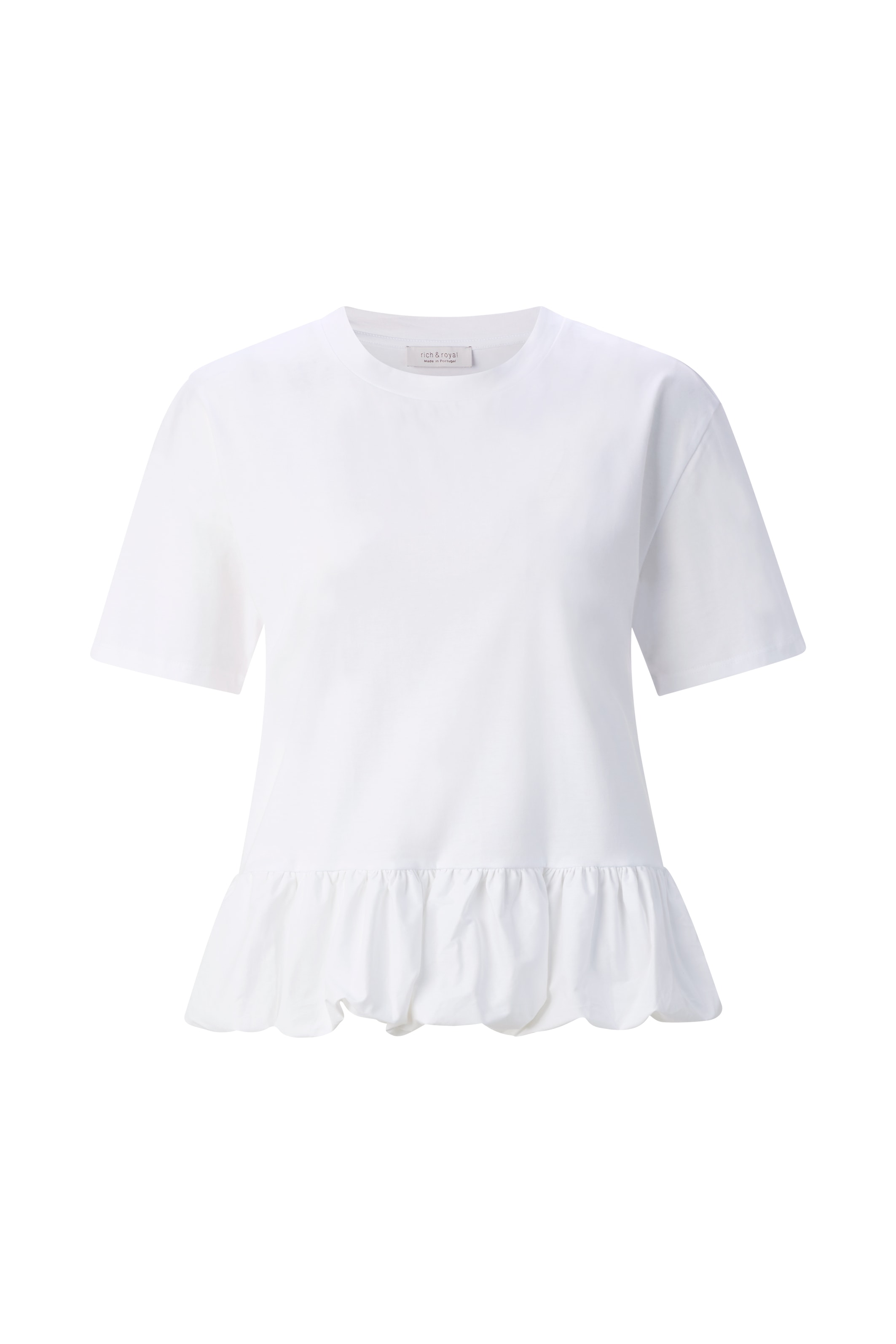 Image of RICHROYAL T-Shirt mit tollem Volant, aus reiner Baumwolle