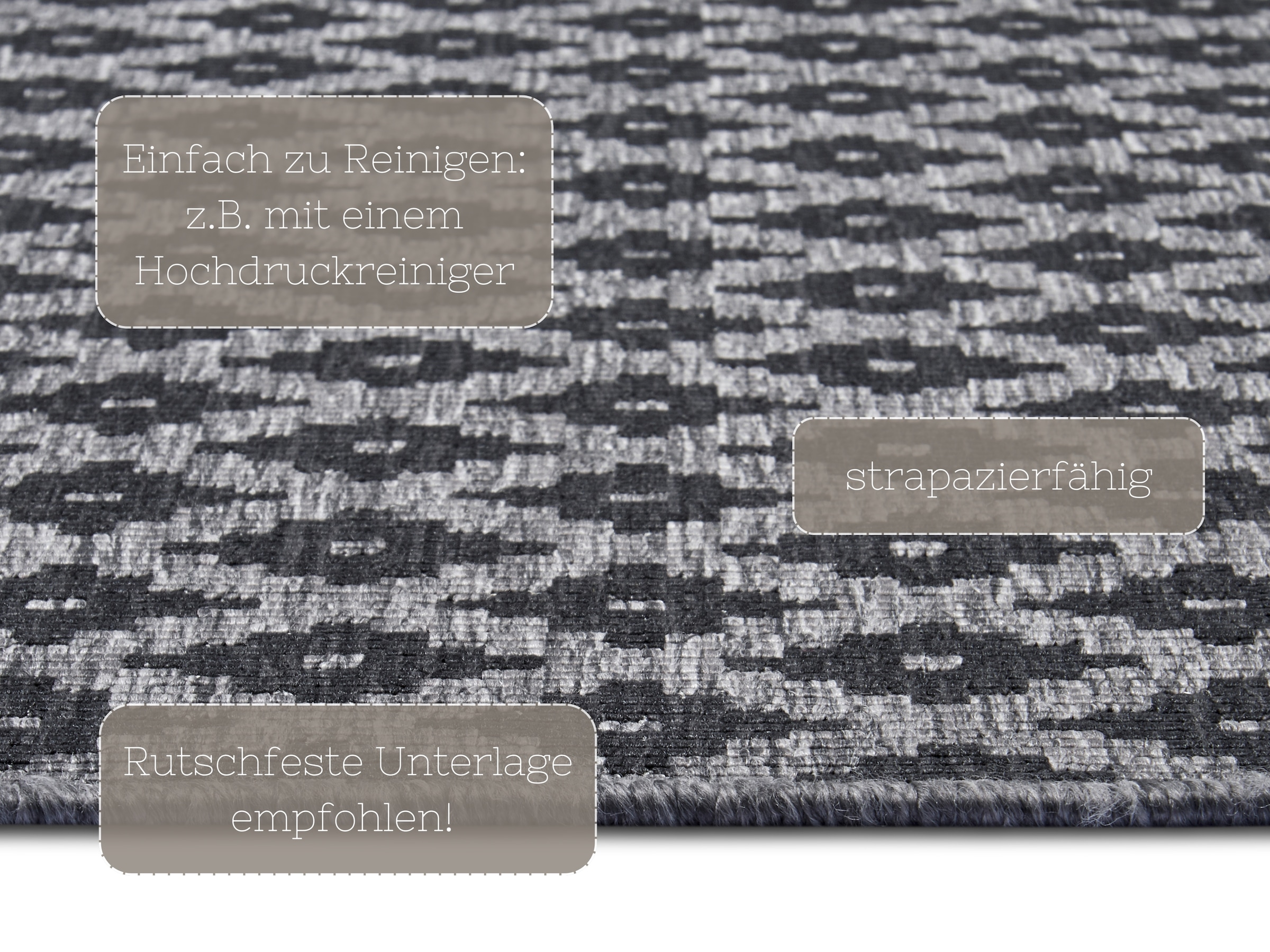 NORTHRUGS Teppich »Nizza Wendeteppich«, rechteckig, 5 mm Höhe, In-& Outdoor, Wetterfest, Balkon, Läufer, Wohnzimmer, Wasserfest
