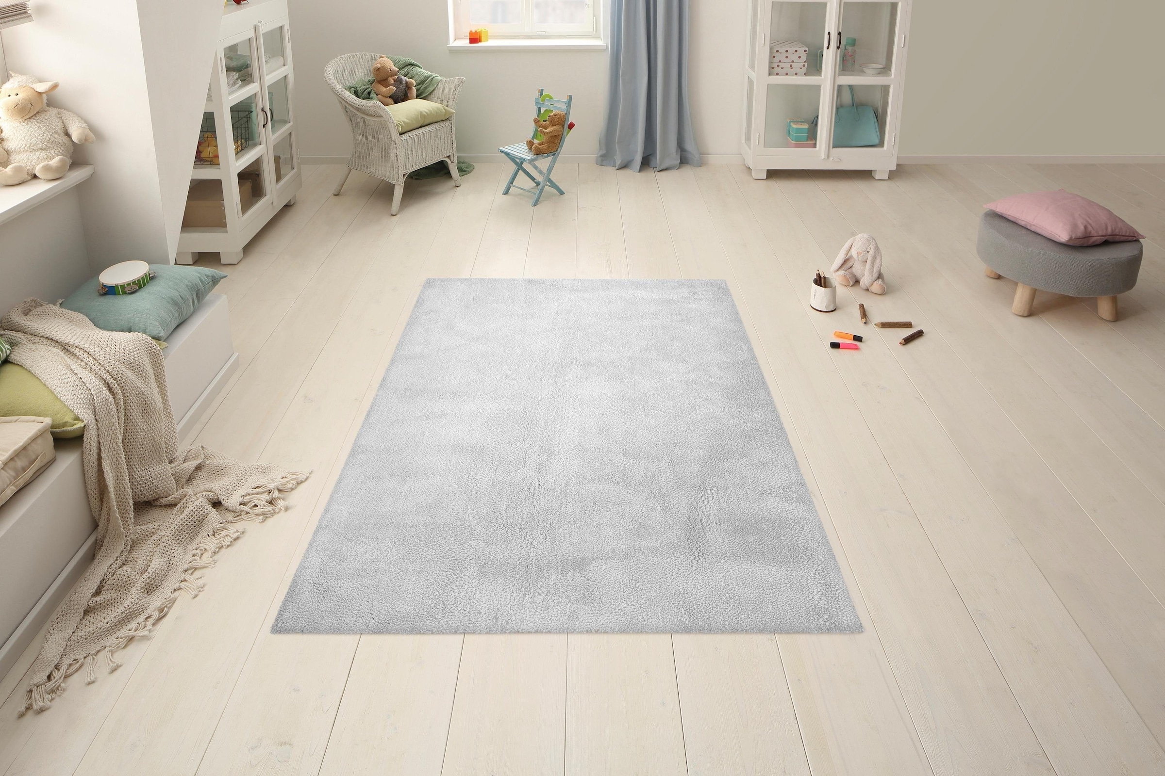 my home Hochflor-Teppich »Carla«, rechteckig, 40 mm Höhe, super soft, Teppich in Pastell-Farben