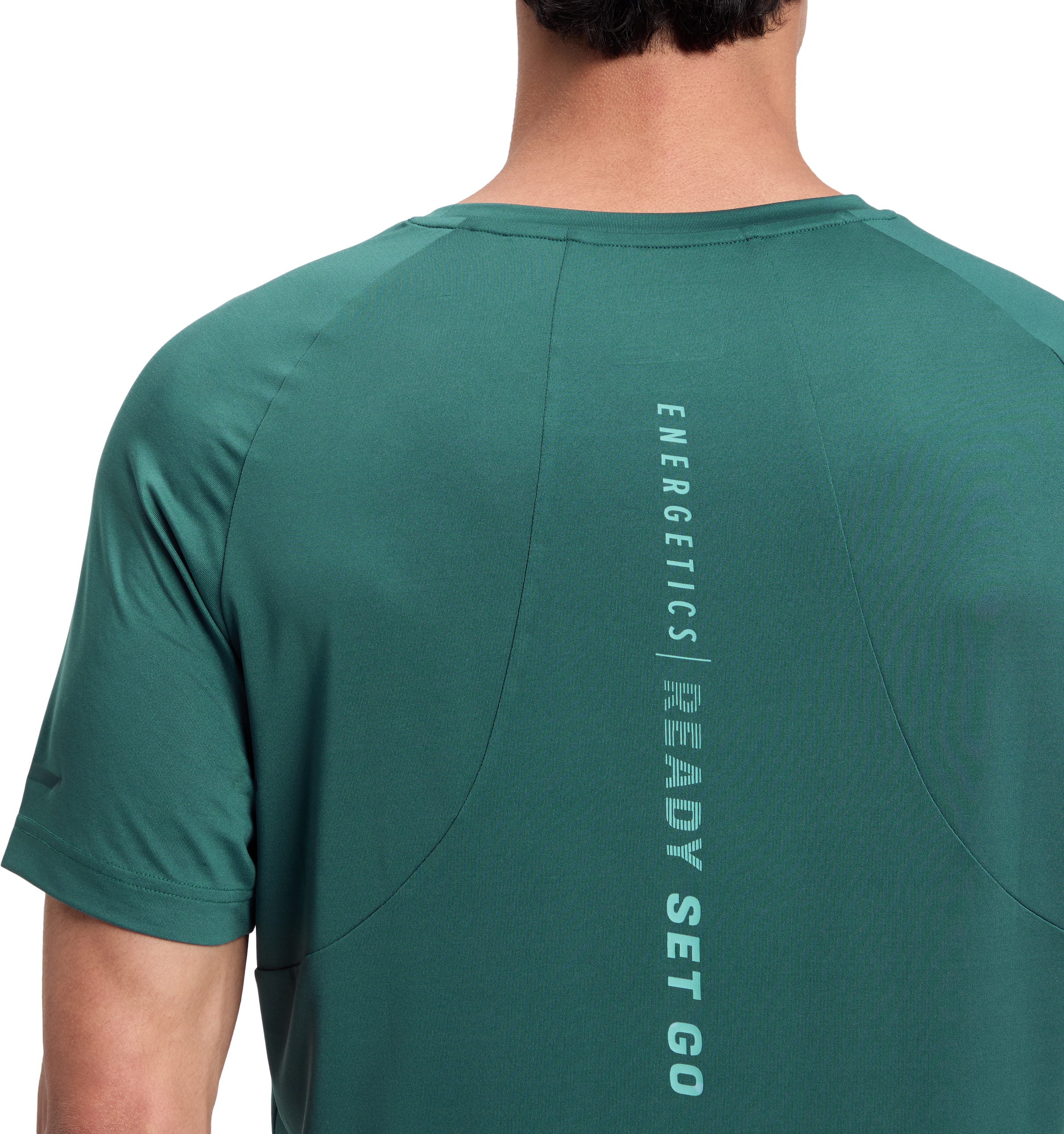 Energetics T-shirt de course »HE.-T-SHIRT ELLAZOR II SHORT SLEEVE M« à manches courtes, sans col, en jersey, plus long à l’arrière