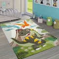 Paco Home Kinderteppich »Diamond 636«, rechteckig, 18 mm Höhe, 3D-Design, Motiv Dinosaurier, Kinderzimmer