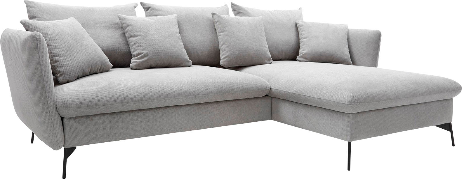 andas Ecksofa »LIVORNO,258 cm, L-Form,«, Schlaffunktion u. Bettkasten (139/224cm), Samt, Struktur, Webstoff