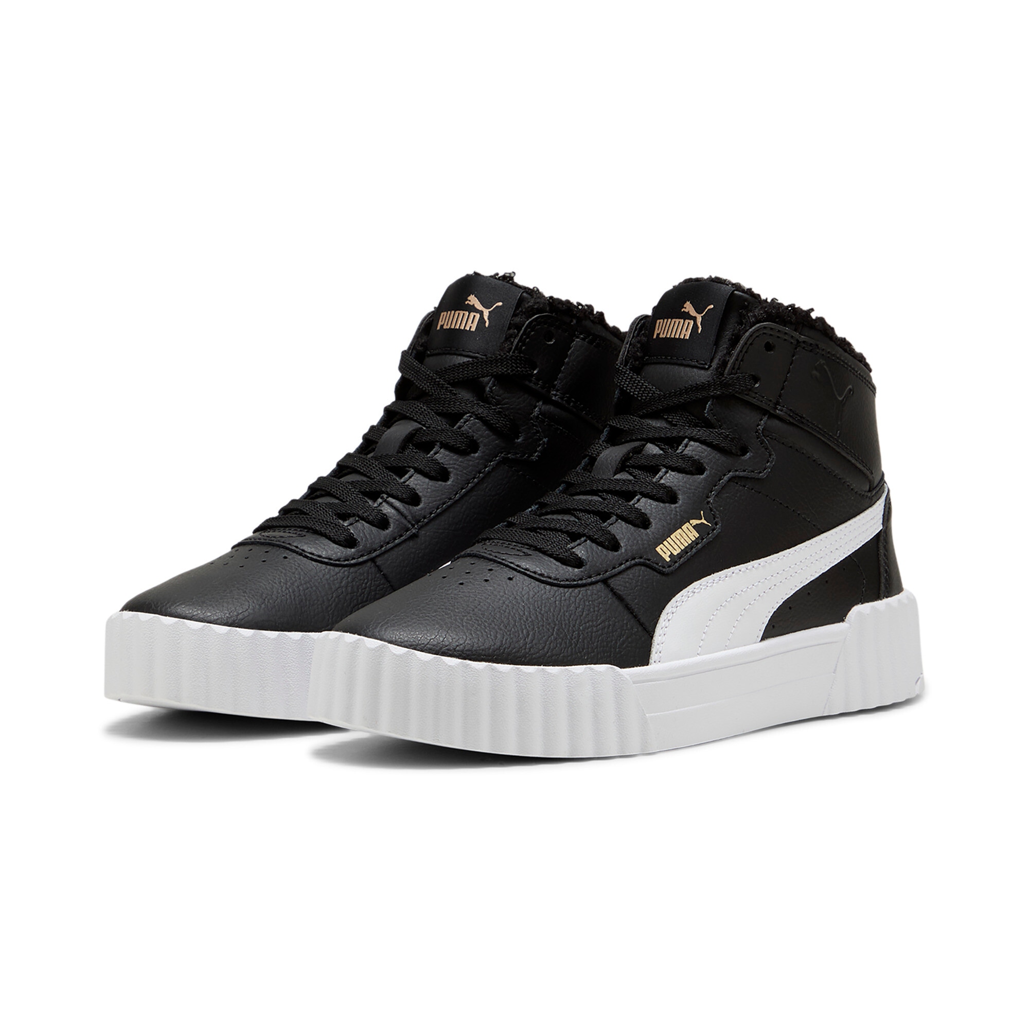Image of PUMA Sneaker "CARINA 3.0 MID WTR JR" für sportliche Aktivitäten und Streetwear, mit Leder-Obermaterial