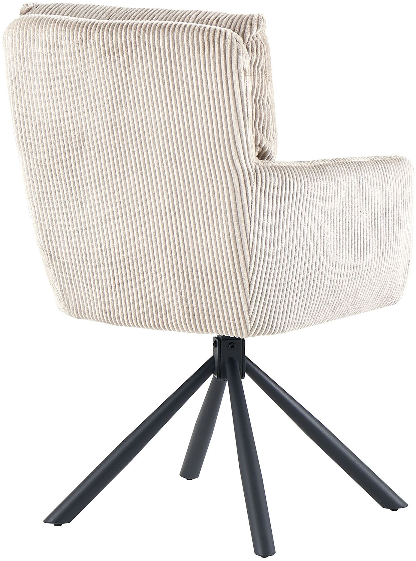 GOODproduct Esszimmerstuhl »Justin« (Set) 2 Stk.gemütlicher Sessel mit Taschenfederkern, 360 Grad drehbar, Grob - Cord