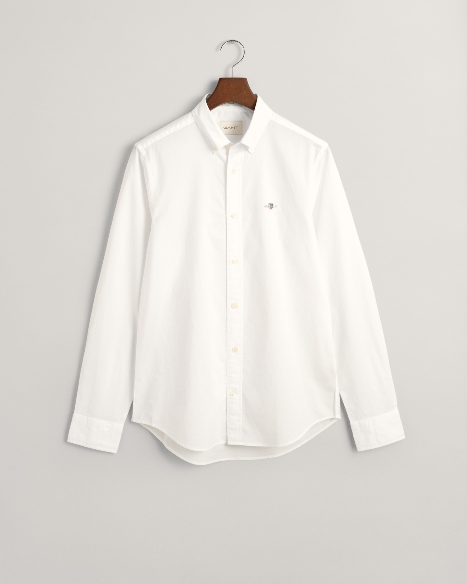 Gant Langarmhemd »Slim Fit Popeline Hemd leichte Baumwolle strapazierfähig pflegeleicht«, mit klassischer Logostickerei auf der Brust