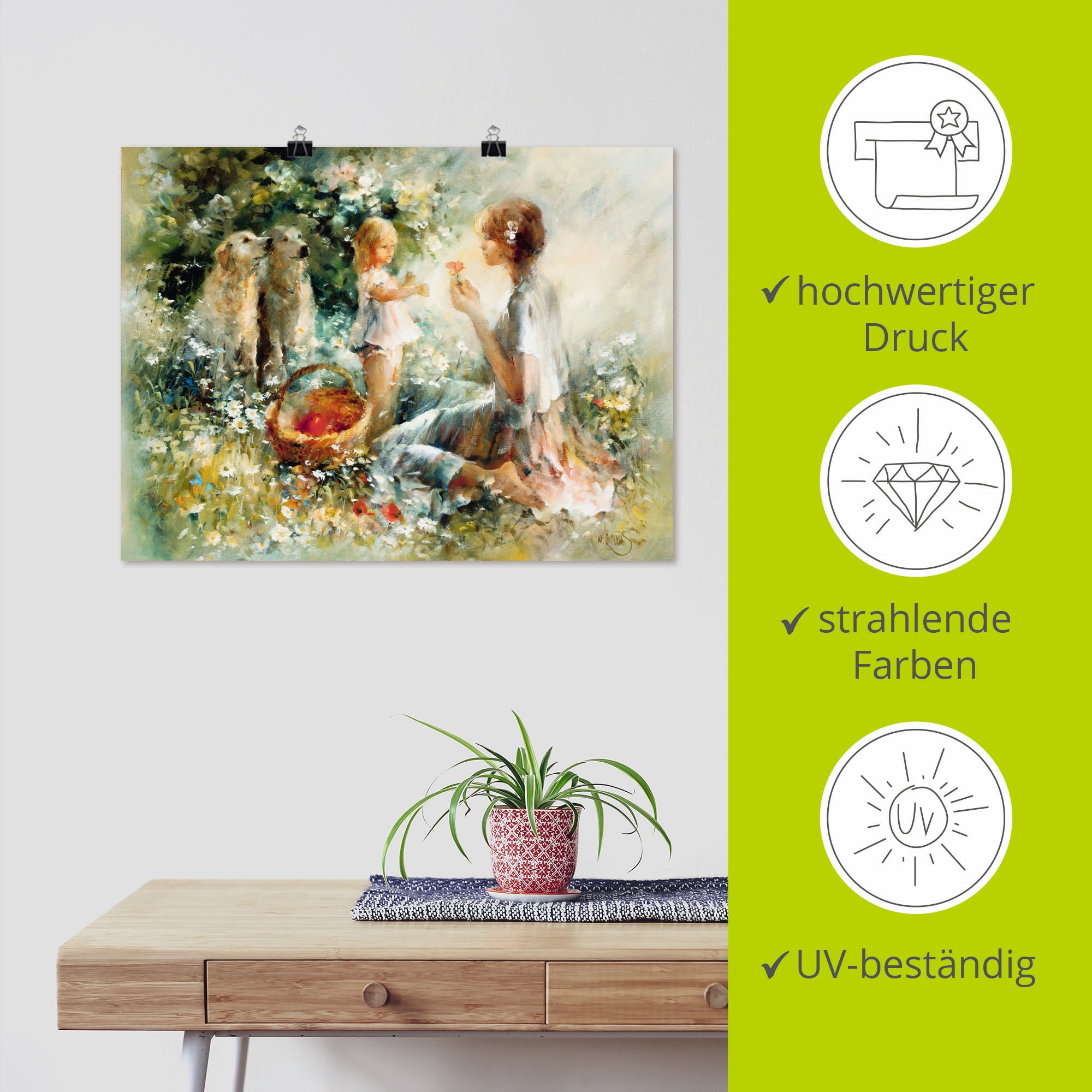 Artland Wandbild »Picknick«, Gruppen & Familien, (1 St.), als Leinwandbild, Poster, Wandaufkleber in verschied. Grössen