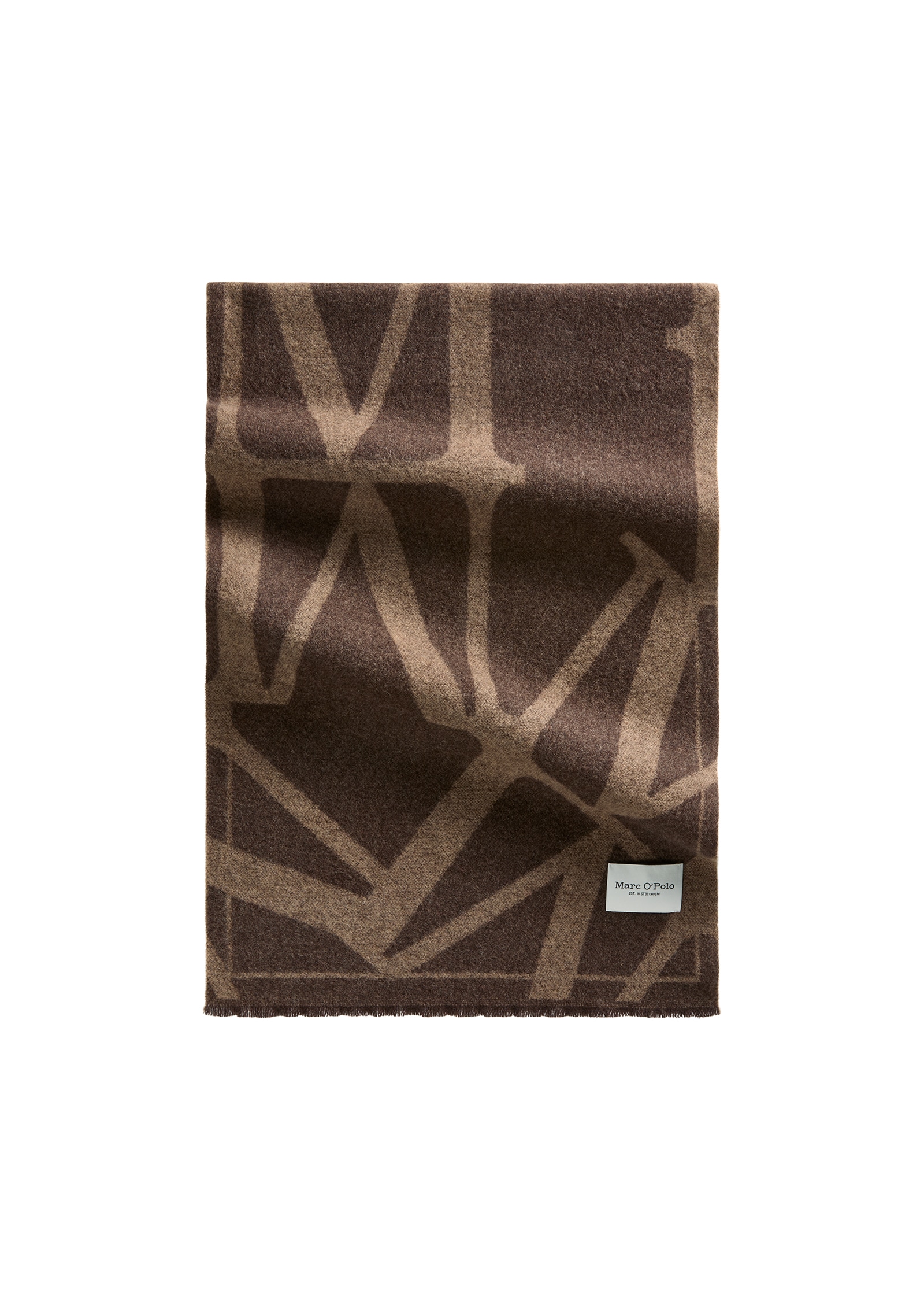 Image of Marc OPolo Wollschal mit auffälligem Allover-Monogramm-Design