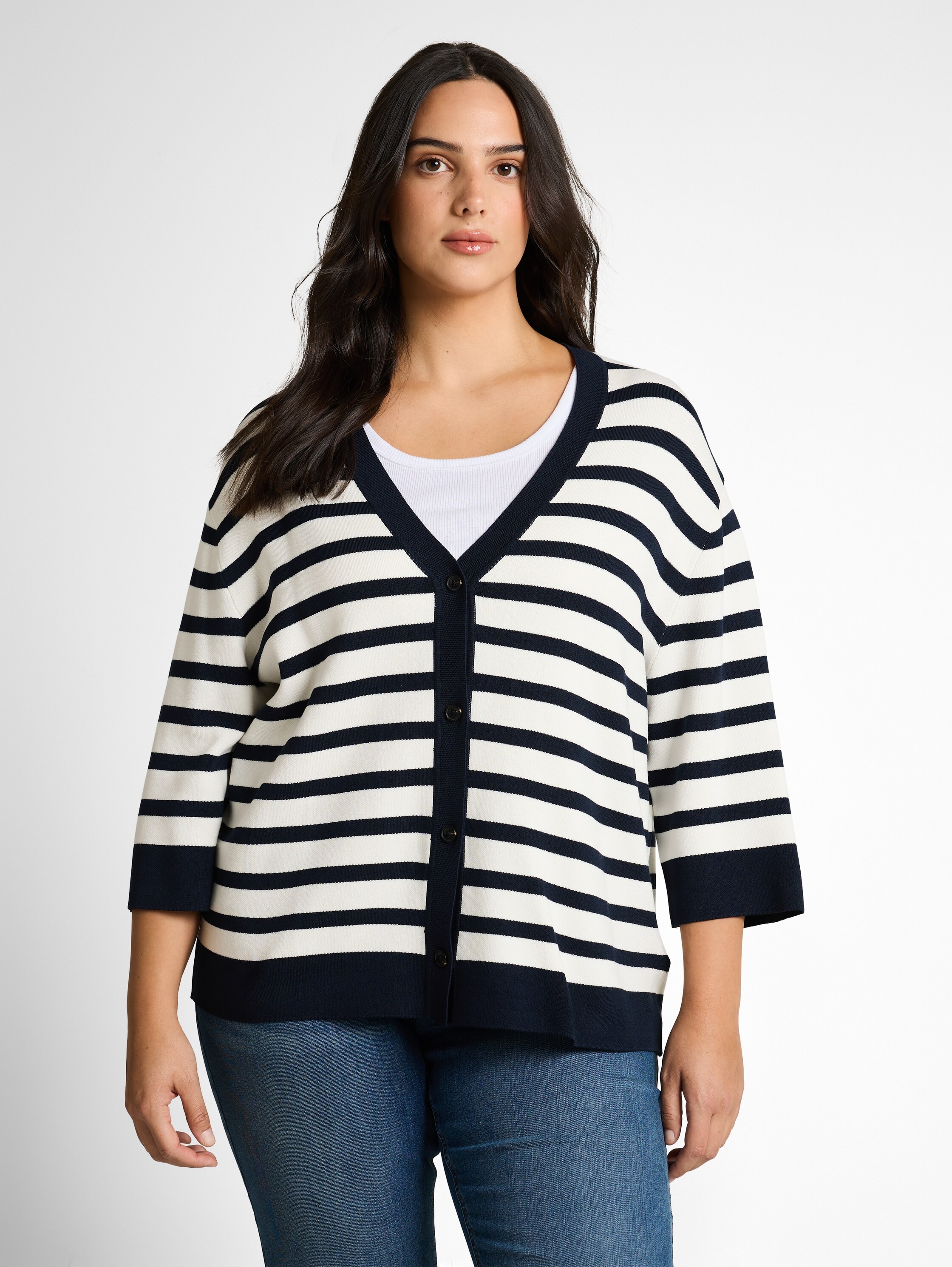 Image of TOM TAILOR PLUS Cardigan mit Streifen Muster