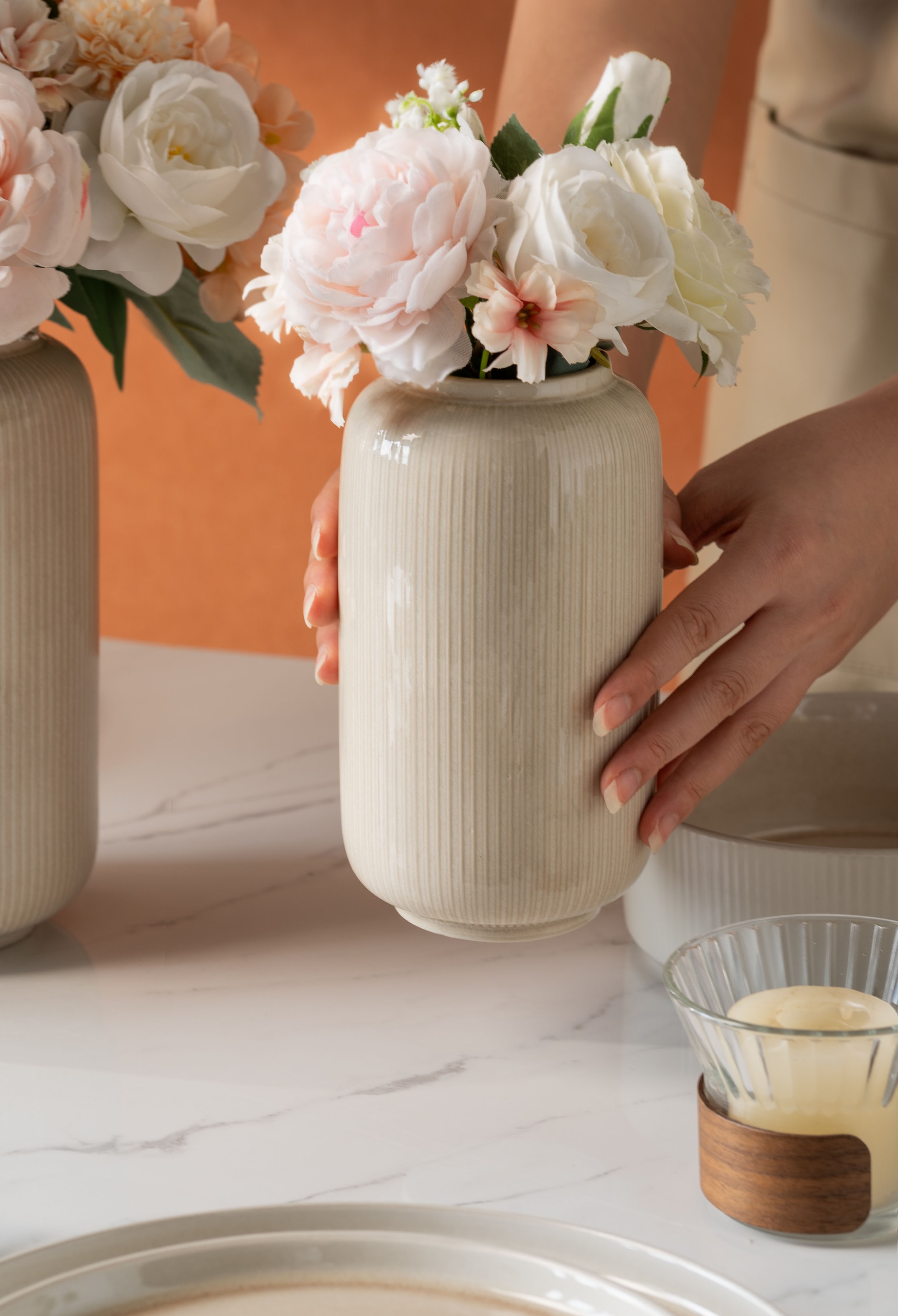 GOODproduct Tischvase »Ylvii, innen vollständig glasiert und wasserundurchlässig« Vasen aus Keramik, uni matt oder mit glänzender, Effektglasur