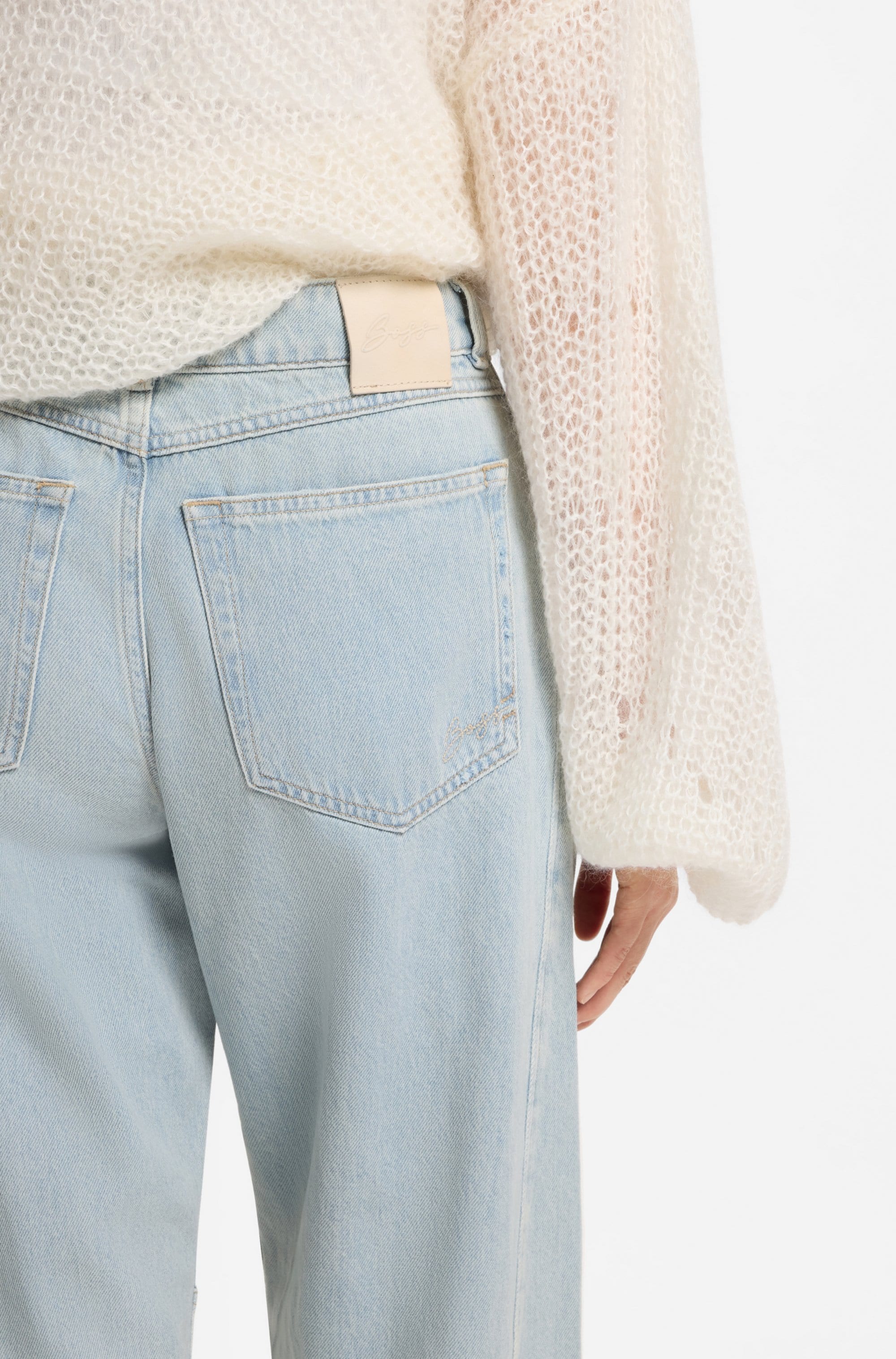 BOSS ORANGE Jeans taille haute »BALOON HR 1.0 Premium Damenmode« avec pinces, effets destroyed