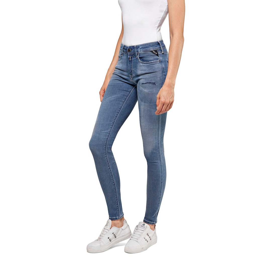 Replay Skinny-fit-Jeans »Luzien«, POWERSTRETCH - Used-Style