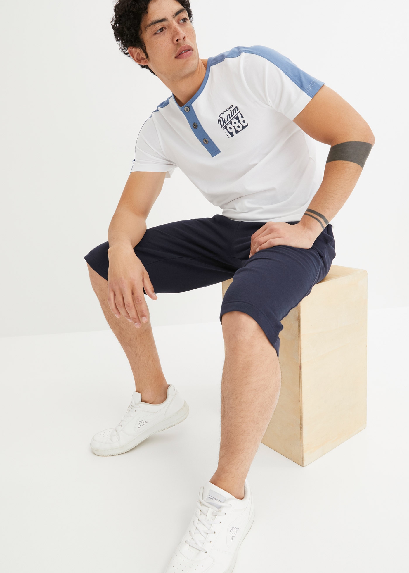 bonprix Sweatbermudas  aus Baumwolle und Polyester, regular fit, casual Stil