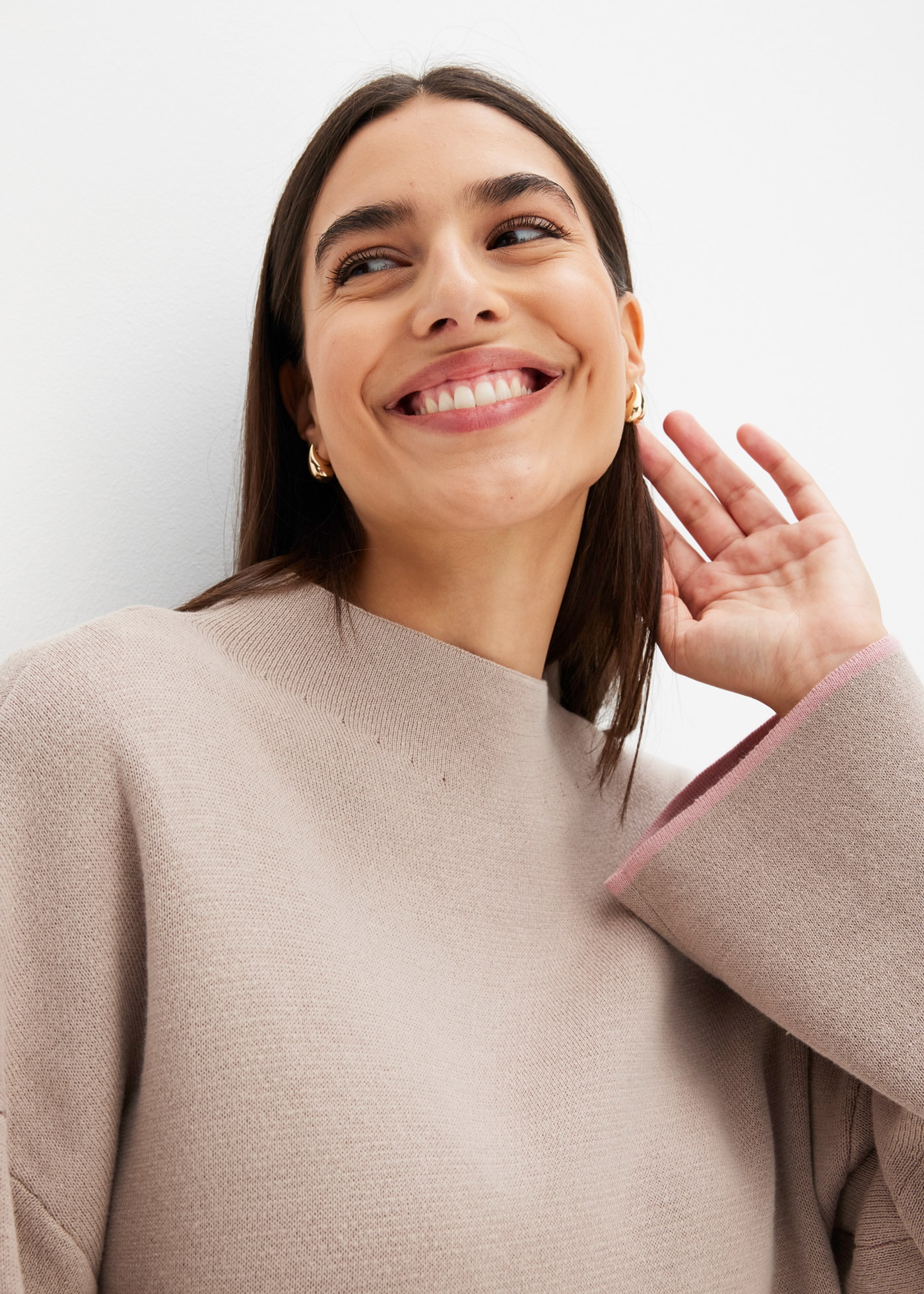 bonprix Pull en tricot »Wende-Pullover aus Feinstrick« aus Feinstrick, mit Stehkragen, Wende-Pullover, Oversize-Passform