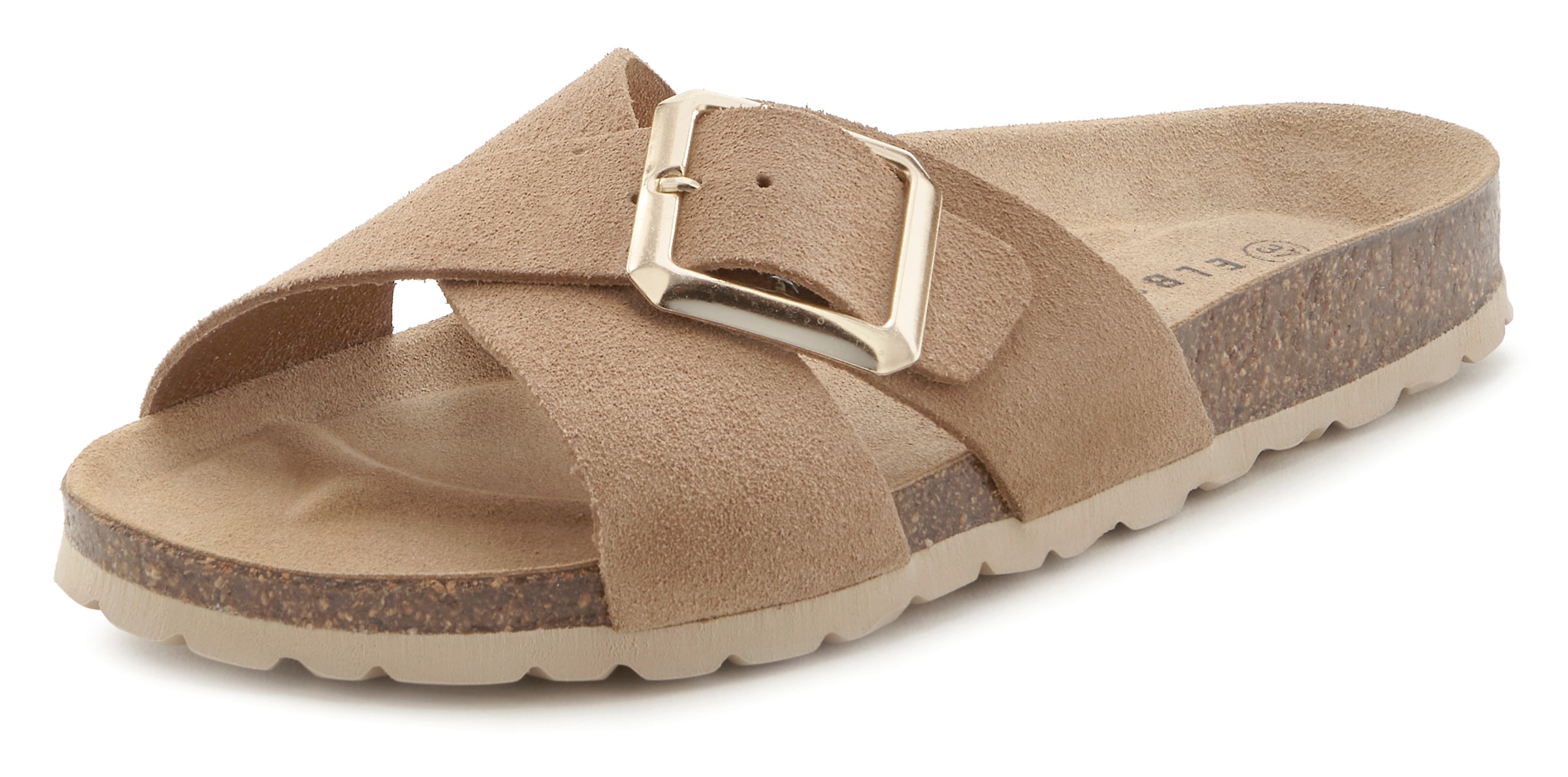 Elbsand Pantolette »Mule, Sandale, offener Schuh,«, aus hochwertigem Leder mit weichem Komfortkorkfussbett