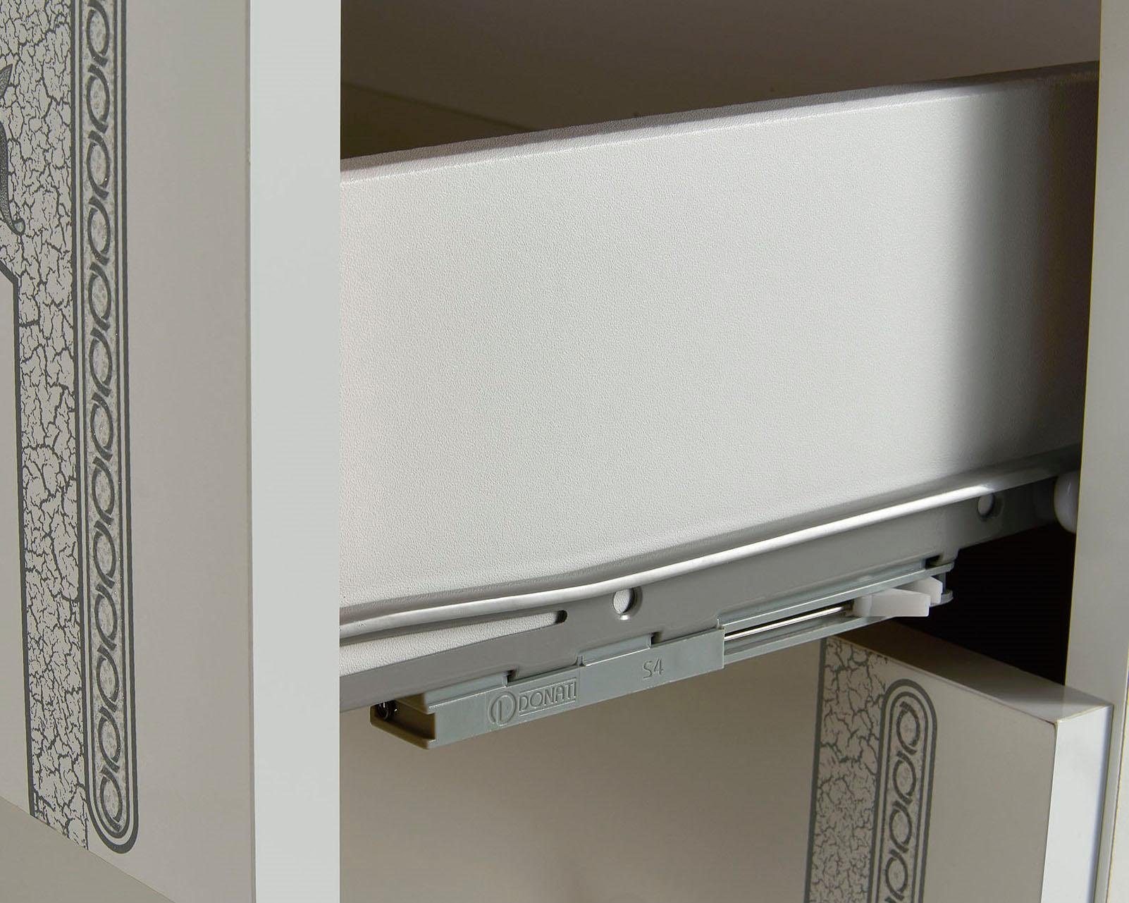 INOSIGN Nachtkommode »Greta, aus FSC-zertifiziertem Holzwerkstoff mit Dekor im Klassikstil«, (Masse (B/T/H): 50/38,5/49 cm), mit 2 Schubladen, soft-close-Funktion, Made in Italy