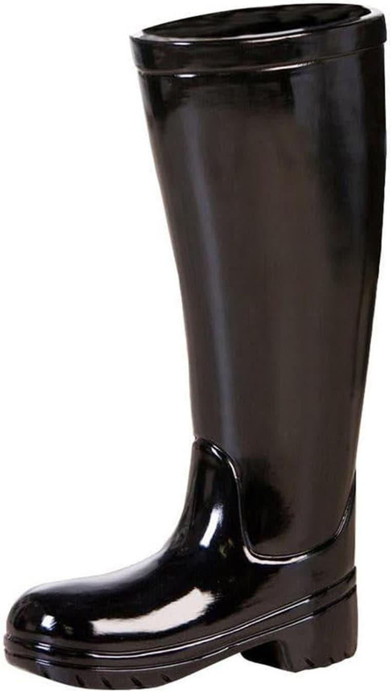 Image of Casablanca by Gilde Schirmständer "Schirmständer Gummistiefel Stiefel schwarz H. 45 cm" Glasierte Keramik, europäische Fertigung, Regenschirmständer